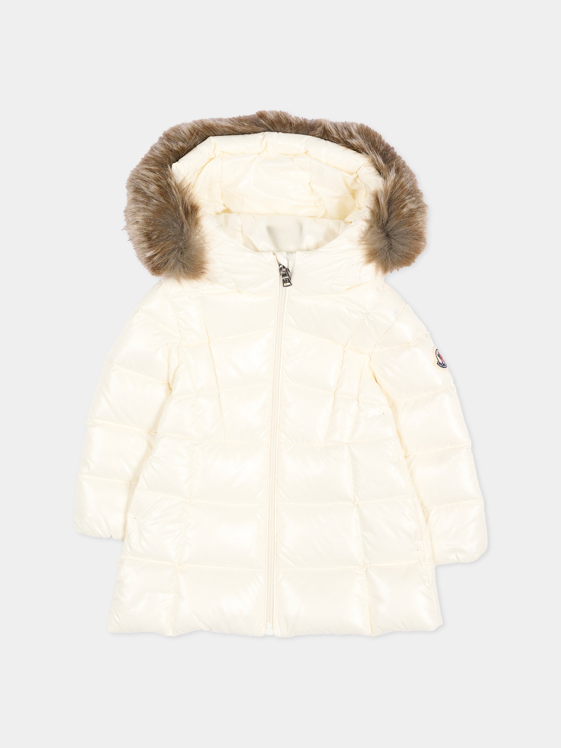 Piumini avorio Emma per neonata con logo,Moncler Kids,L2951 1C00004 597Z8 034