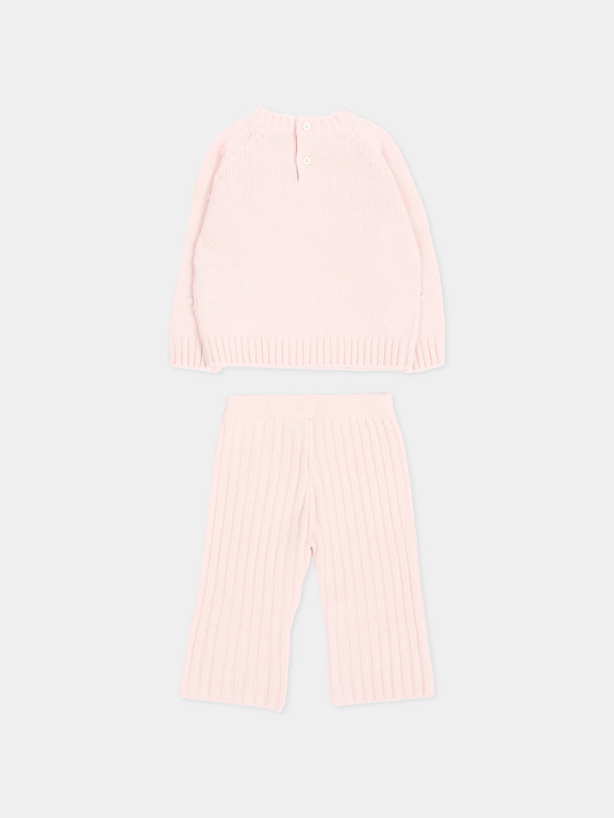 Completo sportivo rosa per neonata con logo,Moncler Kids,L2951 9E00003 M4281 529