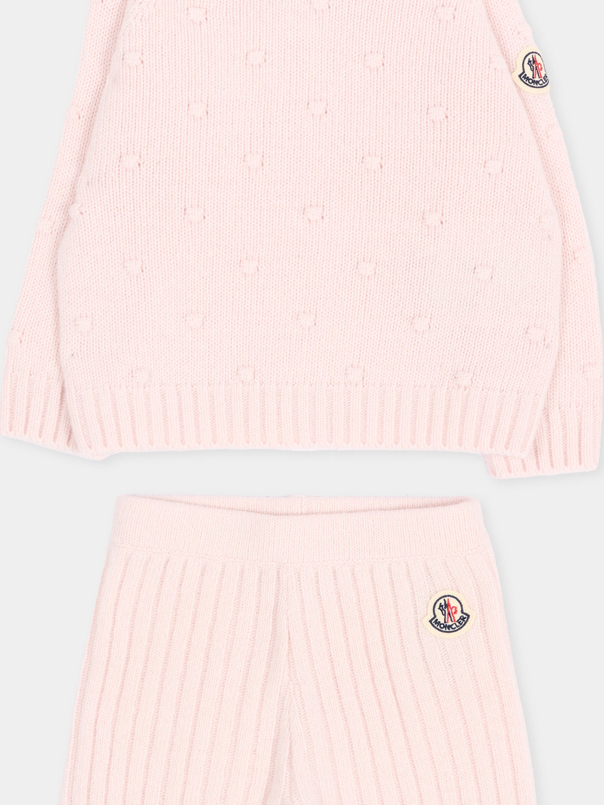Completo sportivo rosa per neonata con logo,Moncler Kids,L2951 9E00003 M4281 529