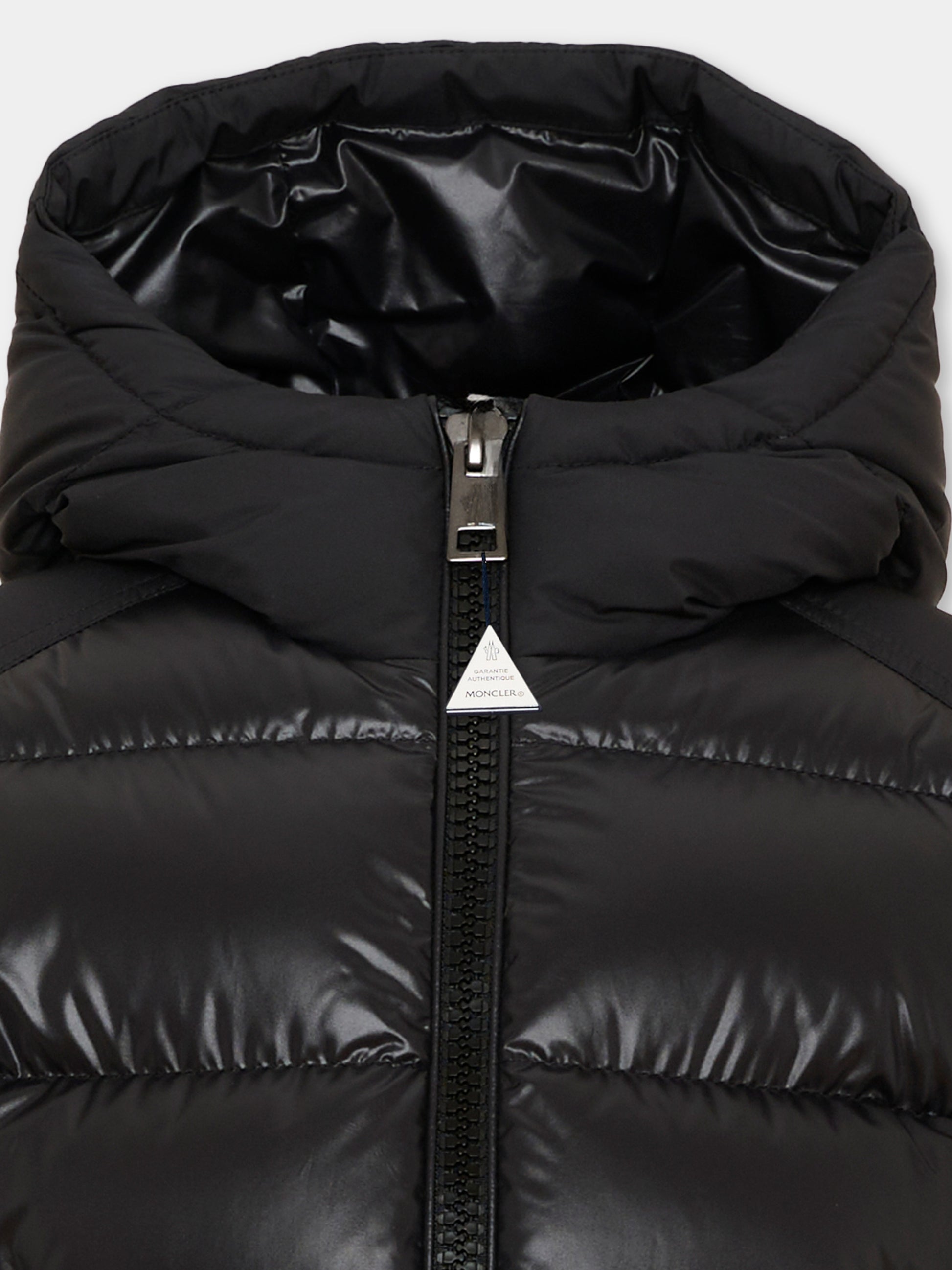 Piumini nero Hyoseris per bambino con logo,Moncler Kids,L2954 1A00076 597YX 999