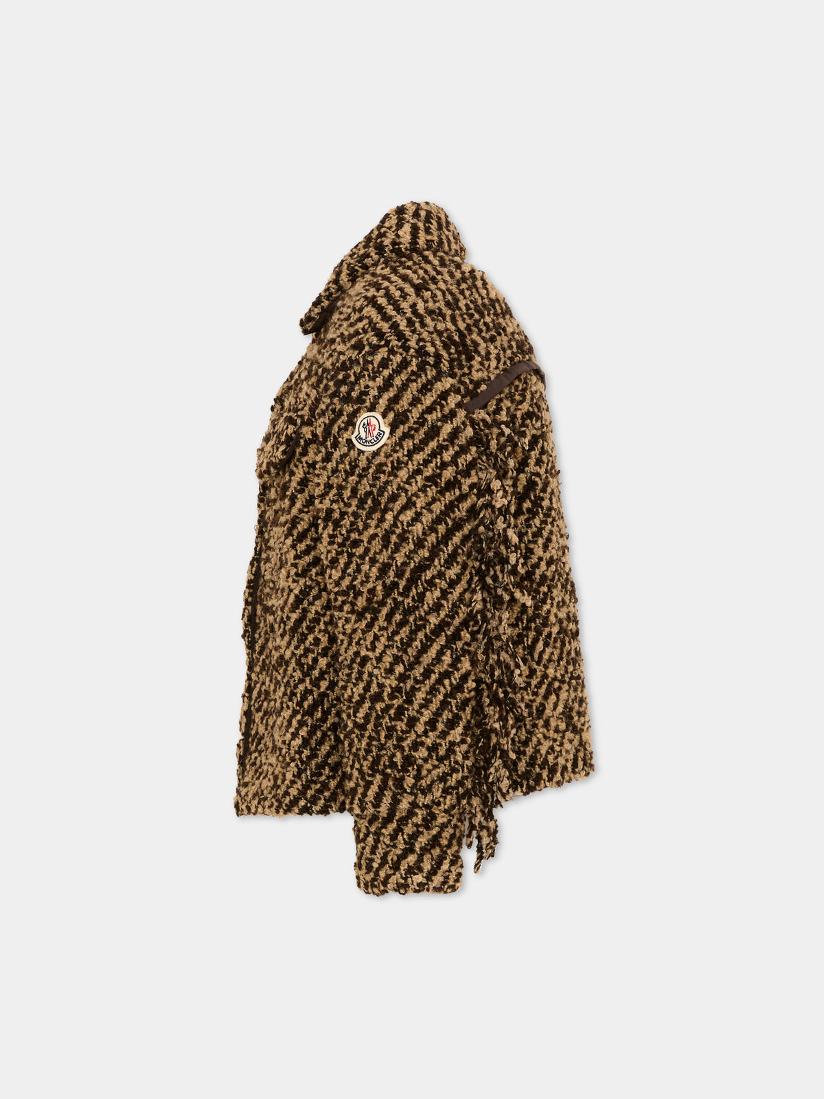 Cappotto marrone per bambina bouclé,Moncler Kids,L2954 2F00005 599PX F92