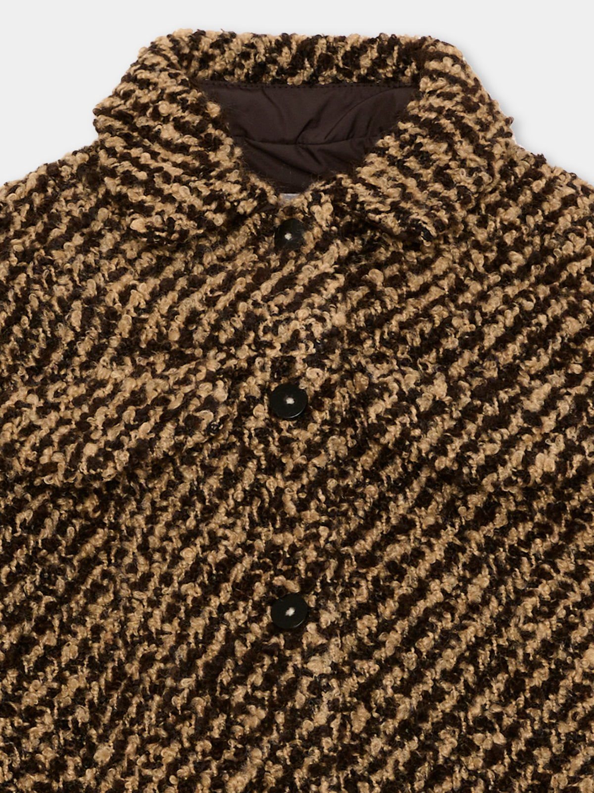 Cappotto marrone per bambina bouclé,Moncler Kids,L2954 2F00005 599PX F92