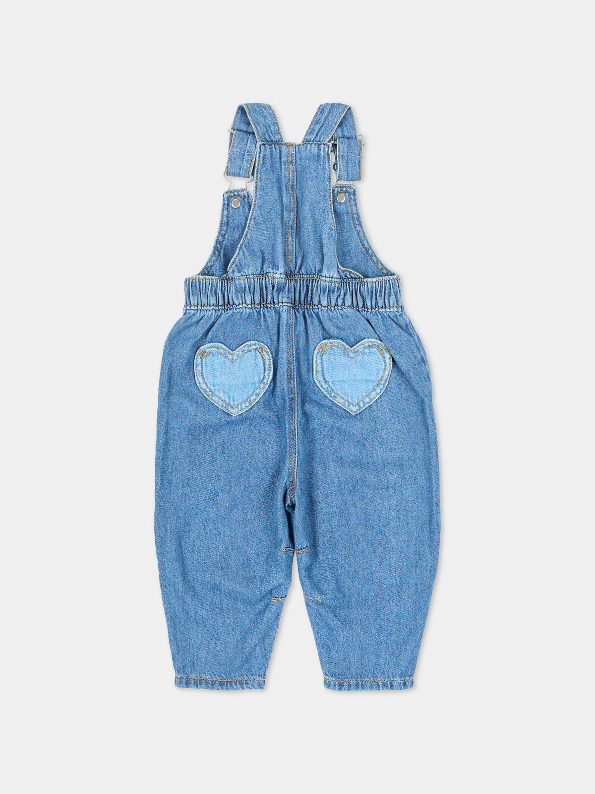 Salopette blu per neonata con cuori,Levi's Kids,1ER572 MFK