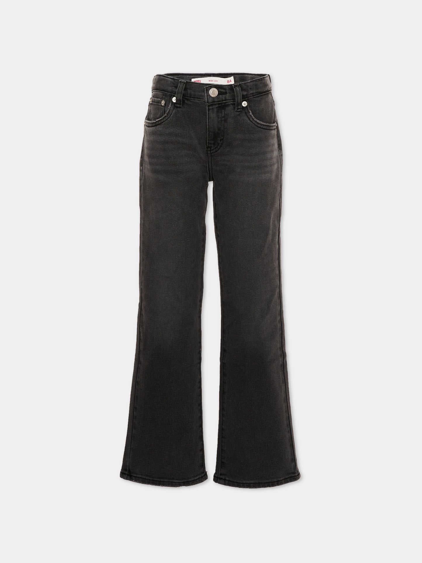 Jeans nero per bambina svasato,Levi's Kids,4EG381 DCL