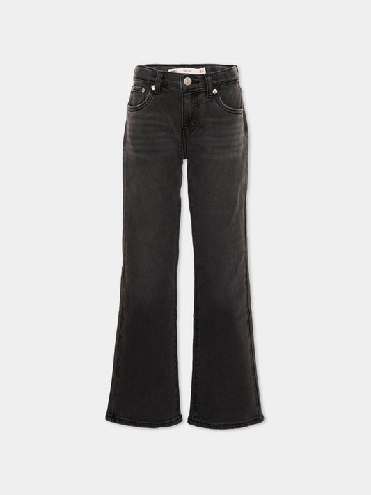Jeans nero per bambina svasato,Levi's Kids,4EG381 DCL