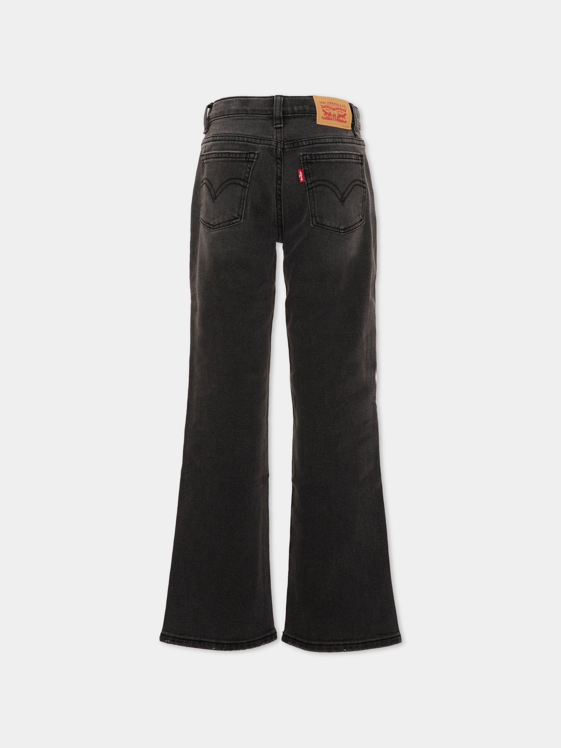 Jeans nero per bambina svasato,Levi's Kids,4EG381 DCL