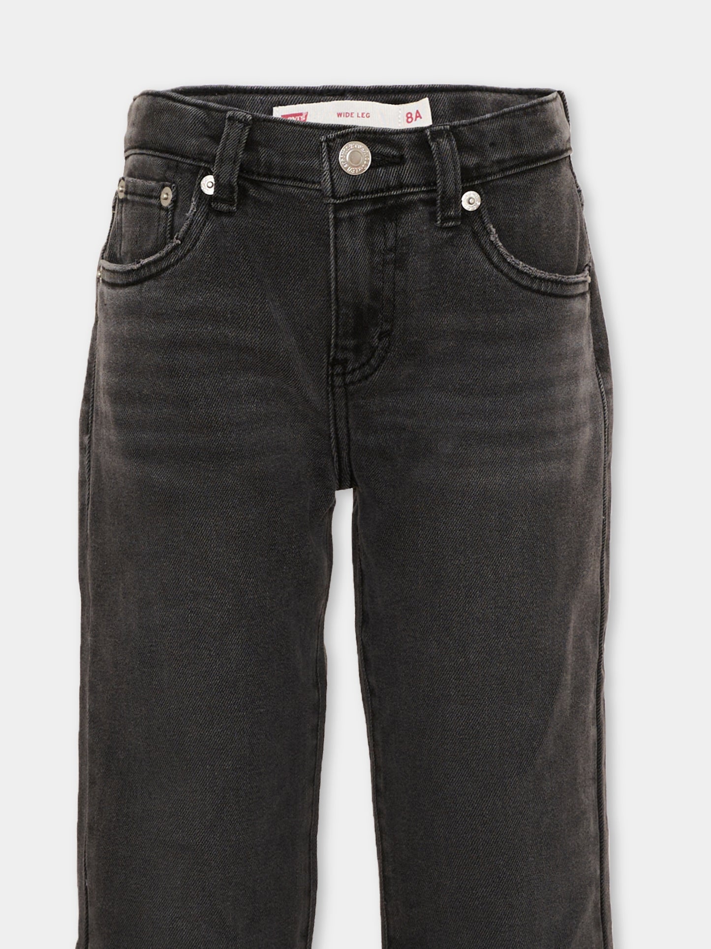 Jeans nero per bambina svasato,Levi's Kids,4EG381 DCL