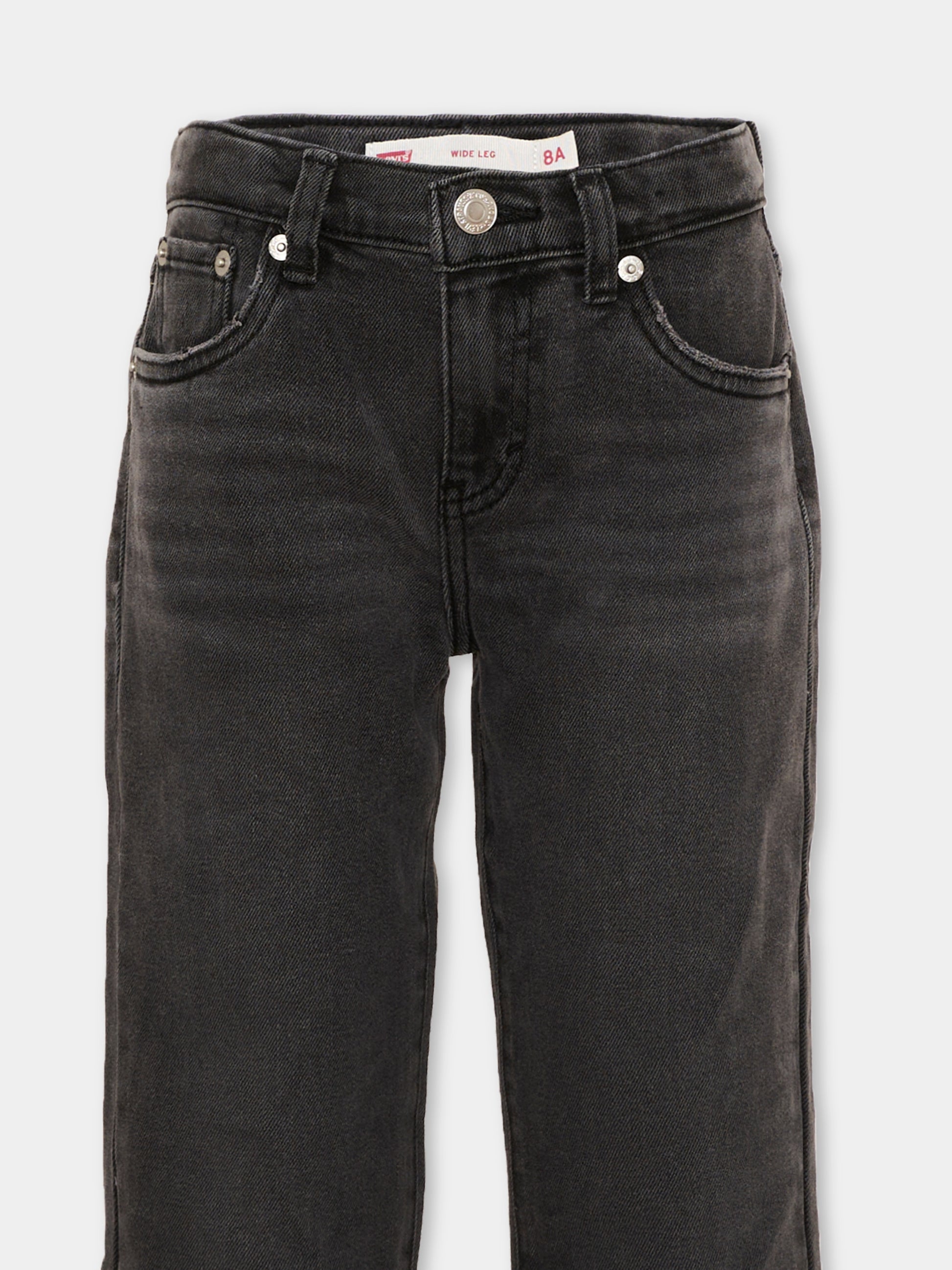 Jeans nero per bambina svasato,Levi's Kids,4EG381 DCL