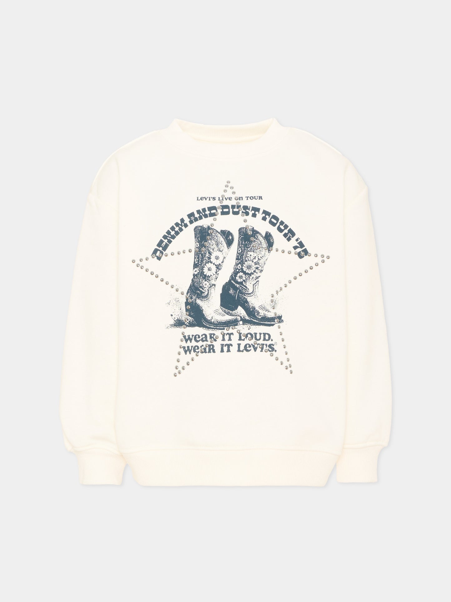 Maglione bianco per bambina stampato,Levi's Kids,4ER766 W0E