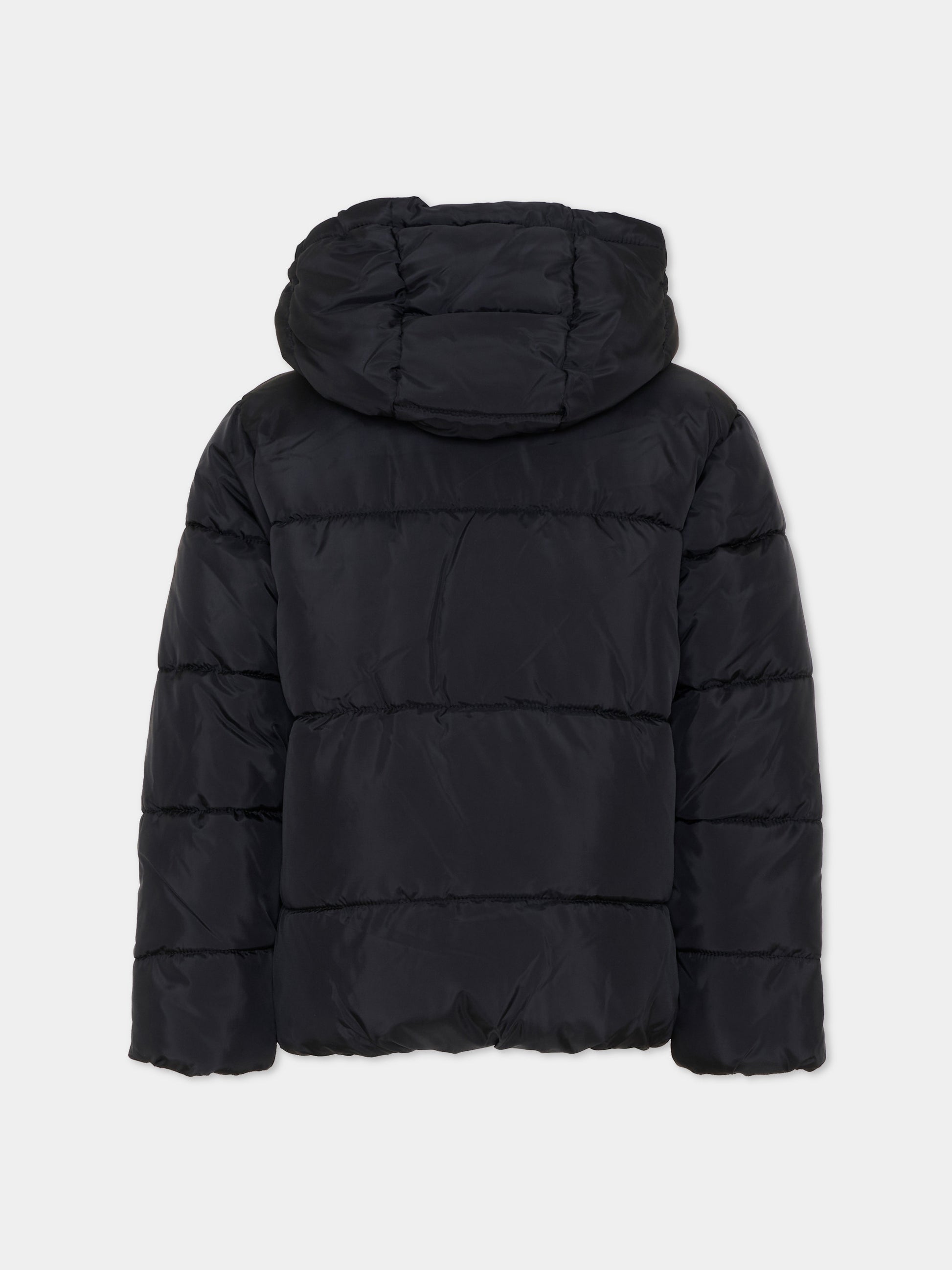 Piumino nero per bambina con cappuccio,Levi's Kids,4ER430 K9D