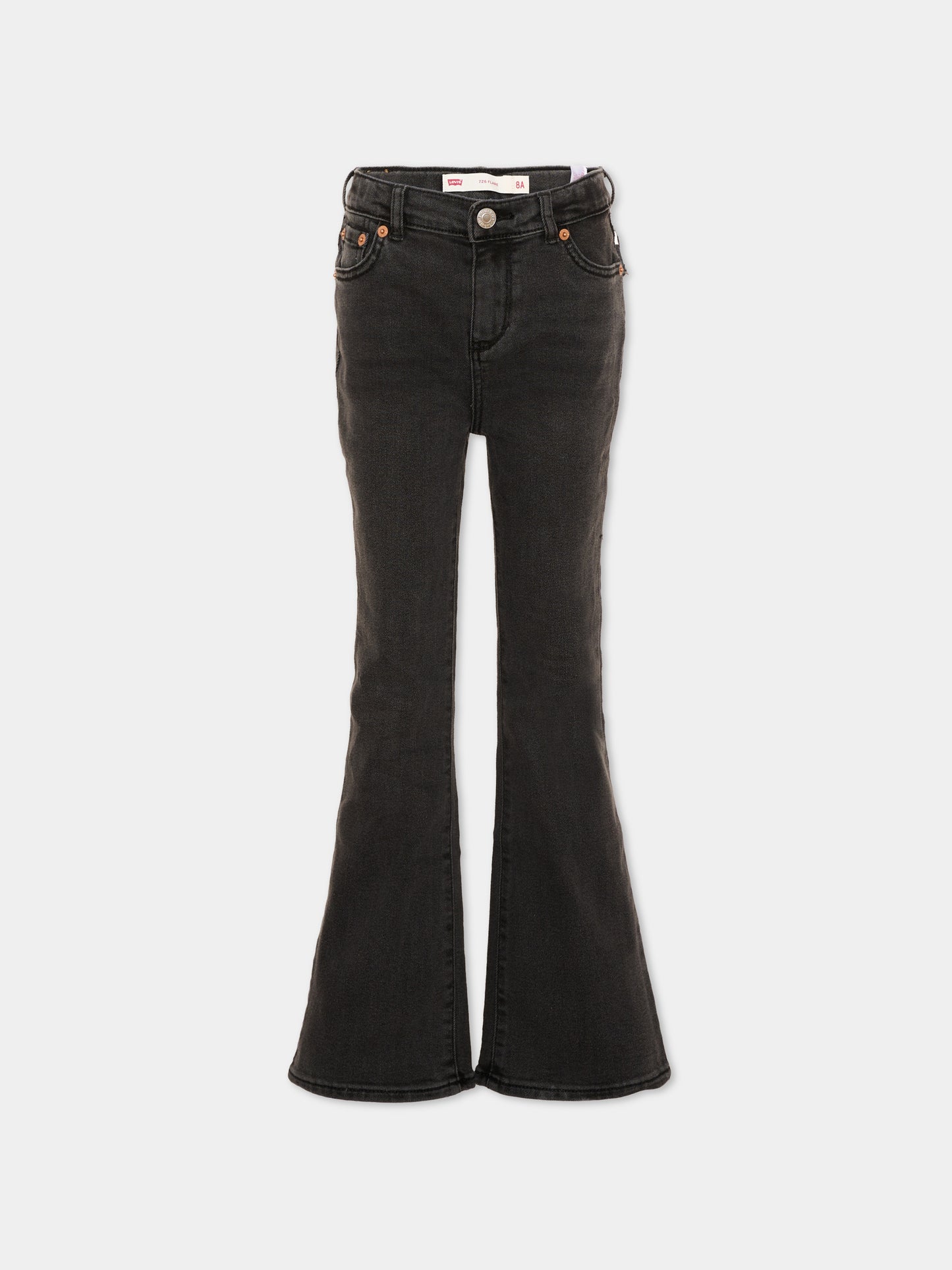 Jeans nero per bambina svasato,Levi's Kids,4EG970 DCN