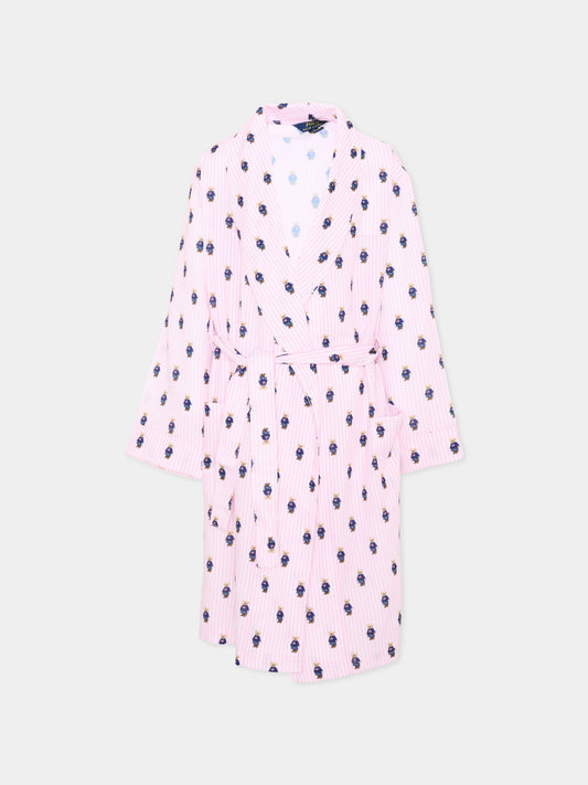 Vestaglie rosa per bambina a righe,Ralph Lauren Kids,4P0033 ADG