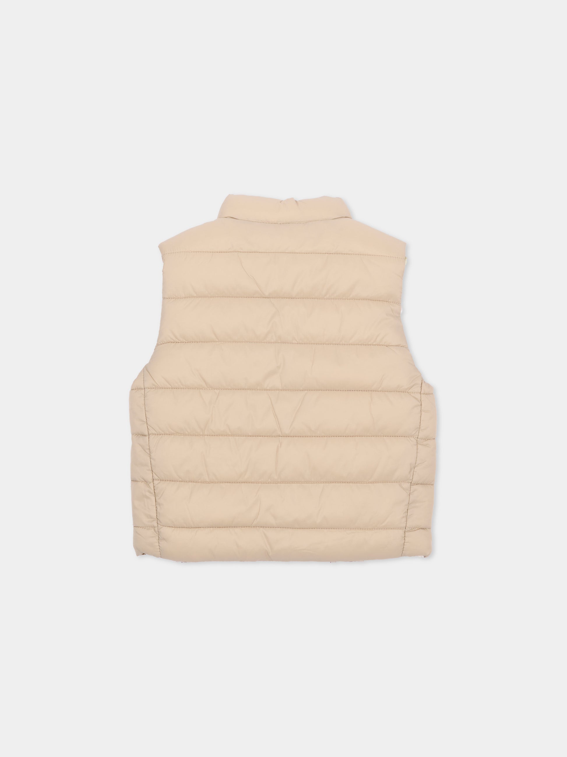 Gilet beige reversibile per neonato,Mayoral,2378 091
