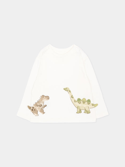T-Shirt bianca per neonato con dinosauri,Mayoral,2004 065