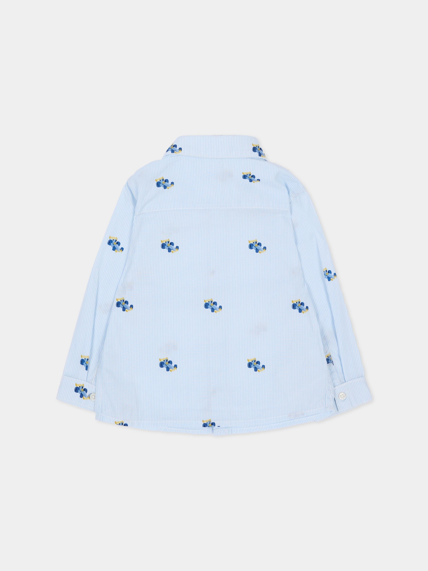Camicia a manica lunga celeste per neonato rigata,Mayoral,2110 064