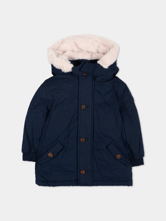Parka blu per neonato con logo,Mayoral,2425 033