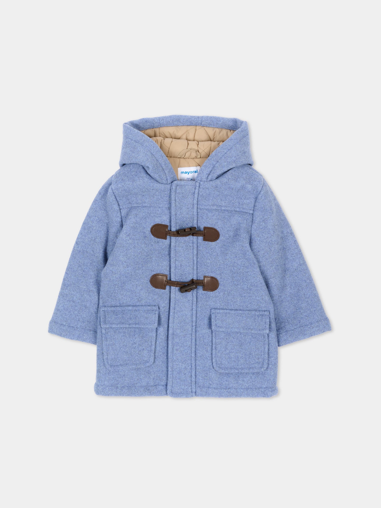 Cappotto celeste per neonato con cappuccio,Mayoral,2426 039
