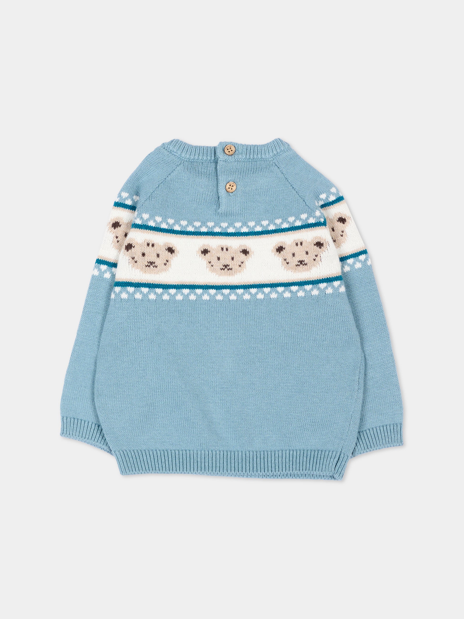 Maglione azzurro per neonato con orsetti,Mayoral,2375 059