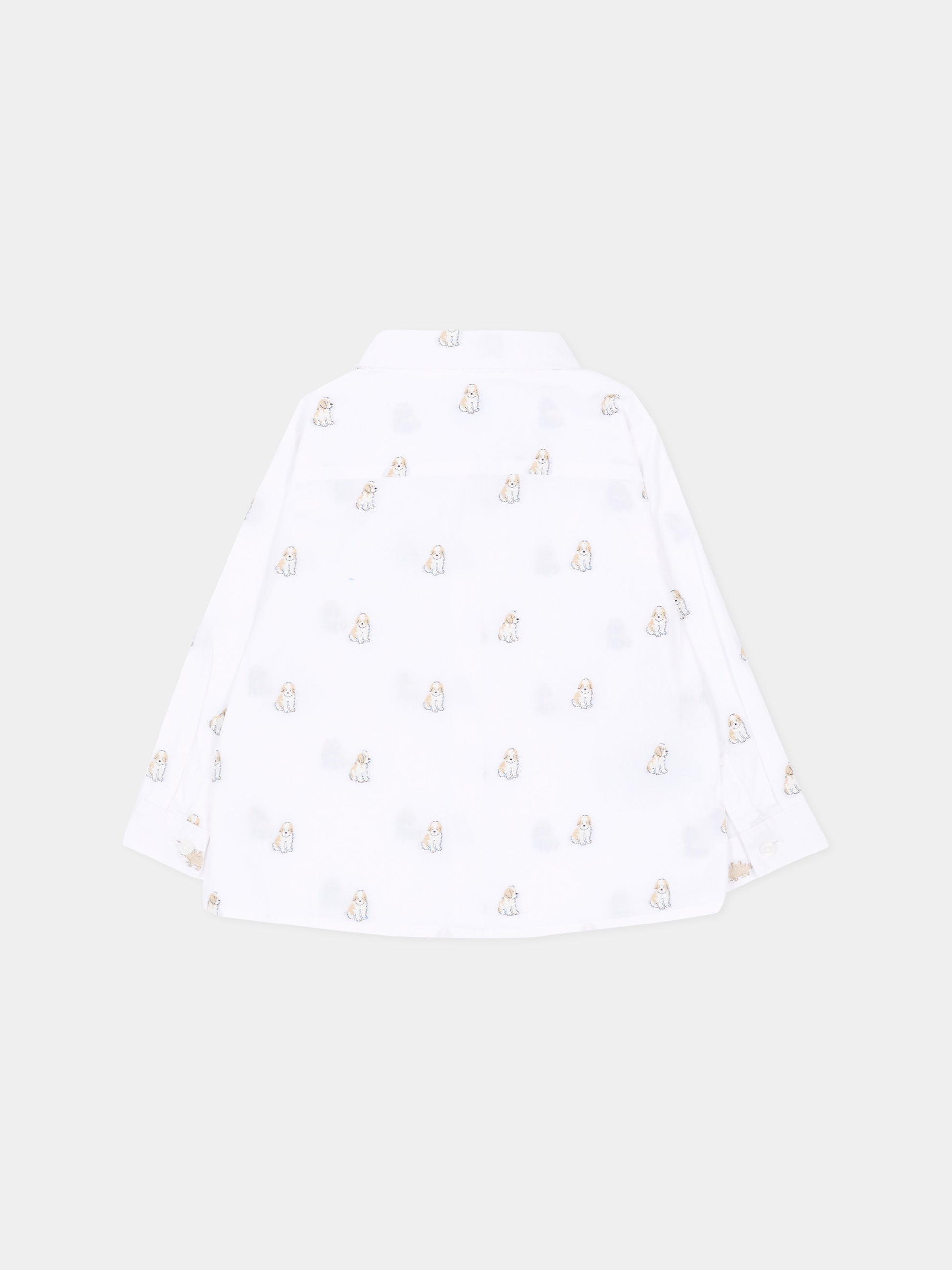 Camicia a manica lunga bianca stampata per neonato,Mayoral,2113 051