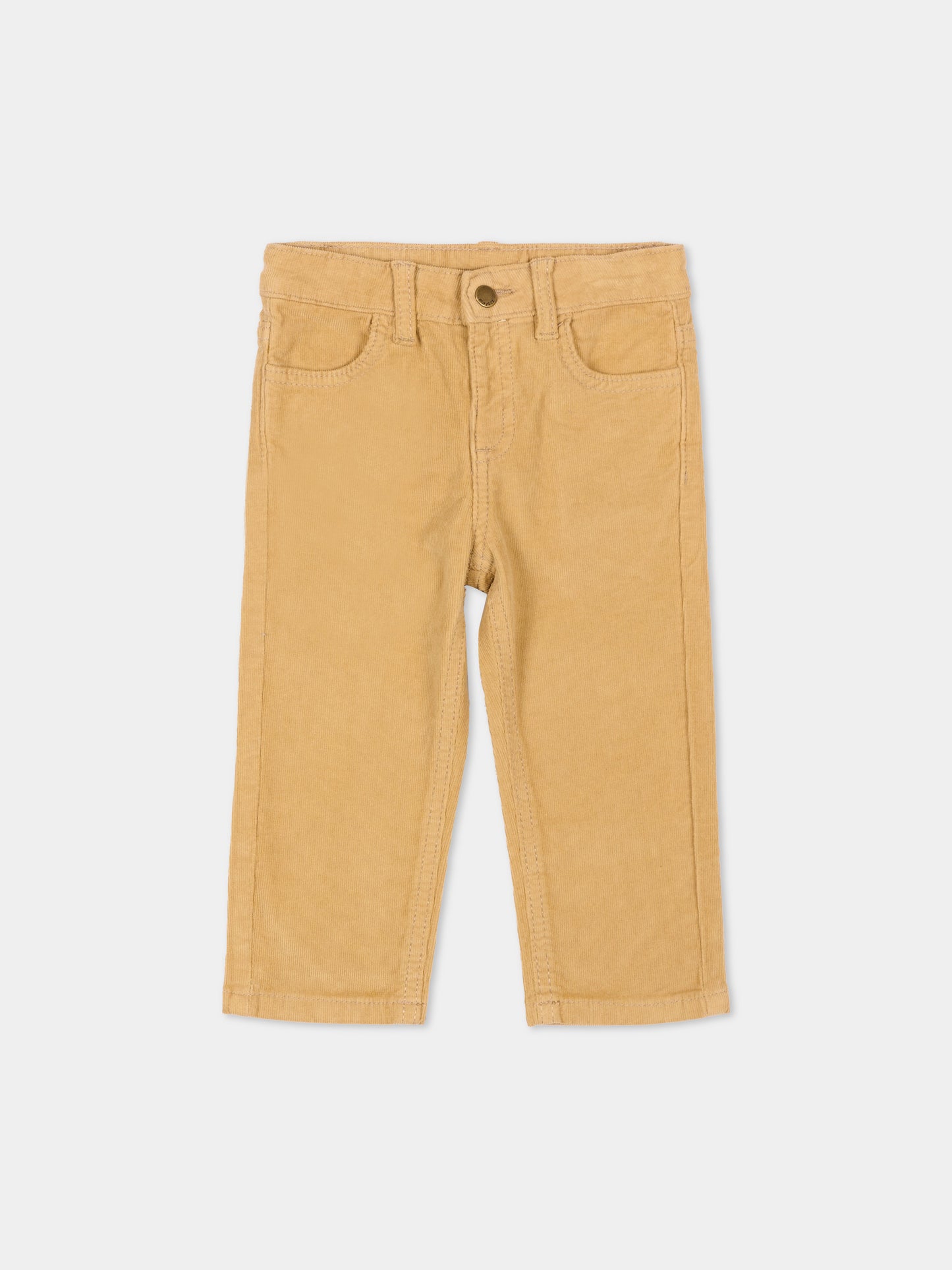 Pantalone beige per neonato con patch logo,Mayoral,542 040