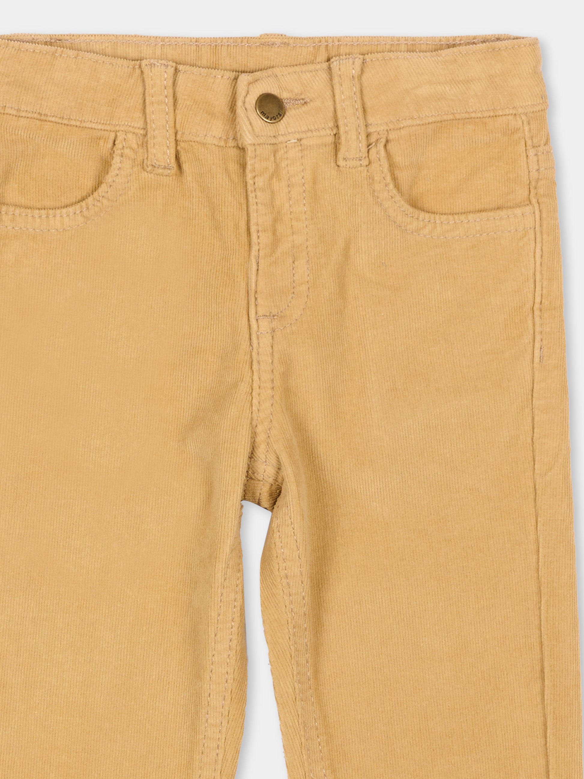 Pantalone beige per neonato con patch logo,Mayoral,542 040