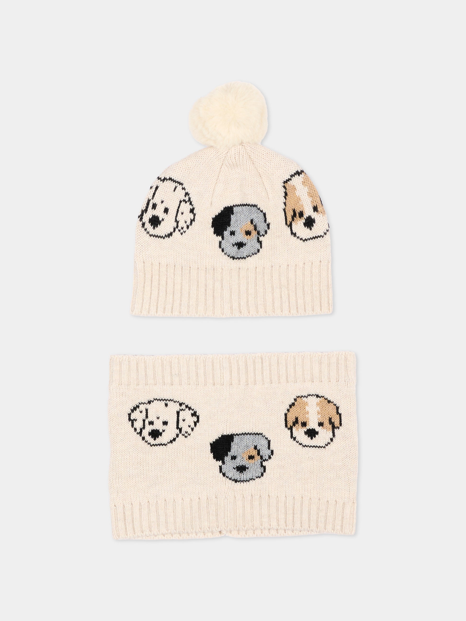 Set accessori beige per neonato con cagnolini,Mayoral,10256 010