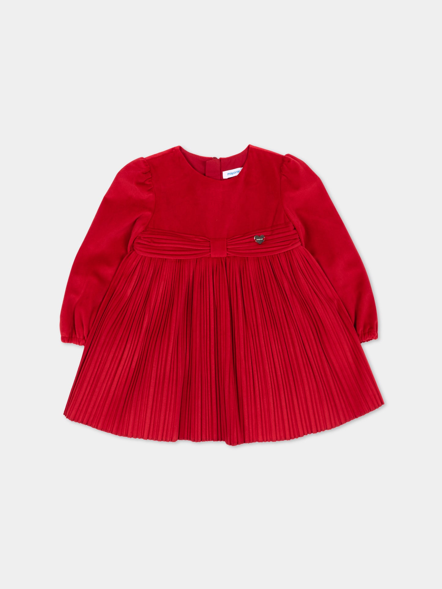Abito elegante rosso per neonata con logo,Mayoral,2902 089