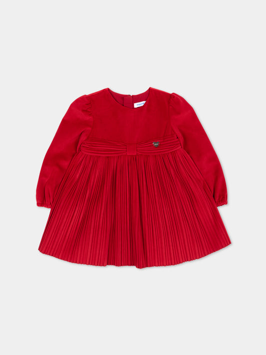 Abito elegante rosso per neonata con logo,Mayoral,2902 089