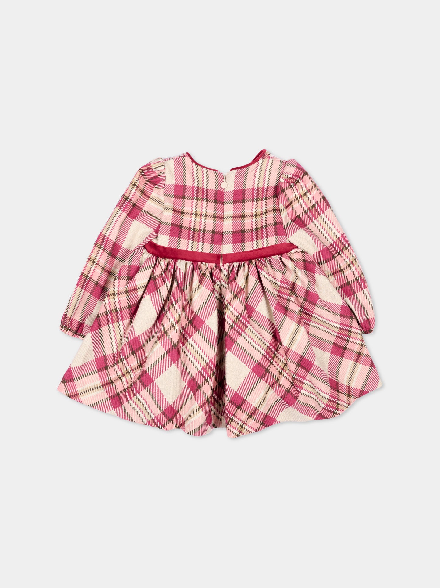 Abito elegante tartan bordeaux per neonata,Mayoral,2944 021