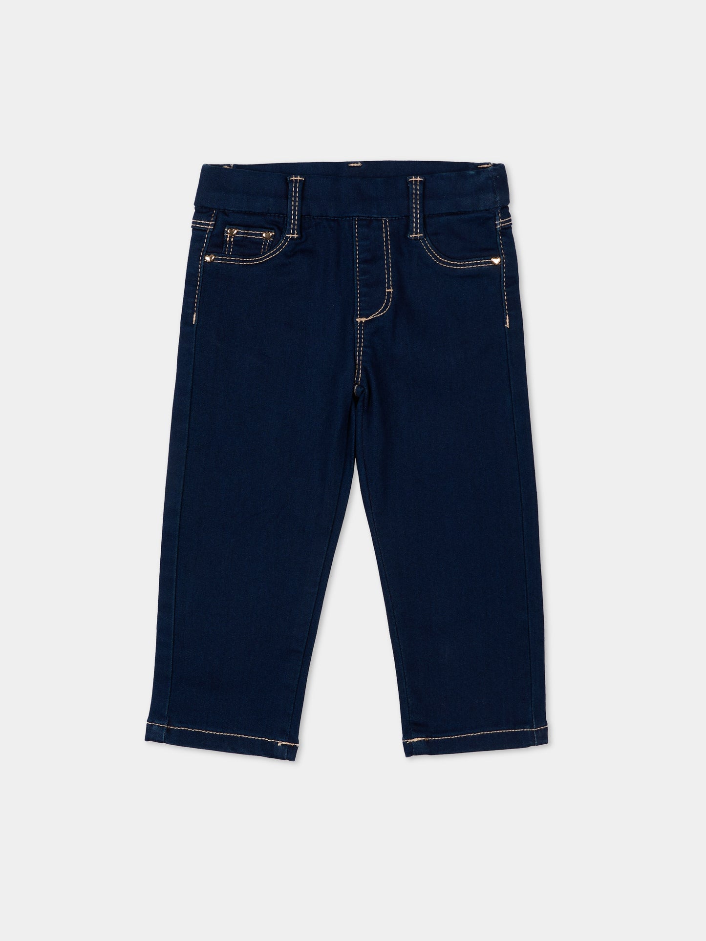 Pantaloni casual blu per neonata con cuori,Mayoral,576 076
