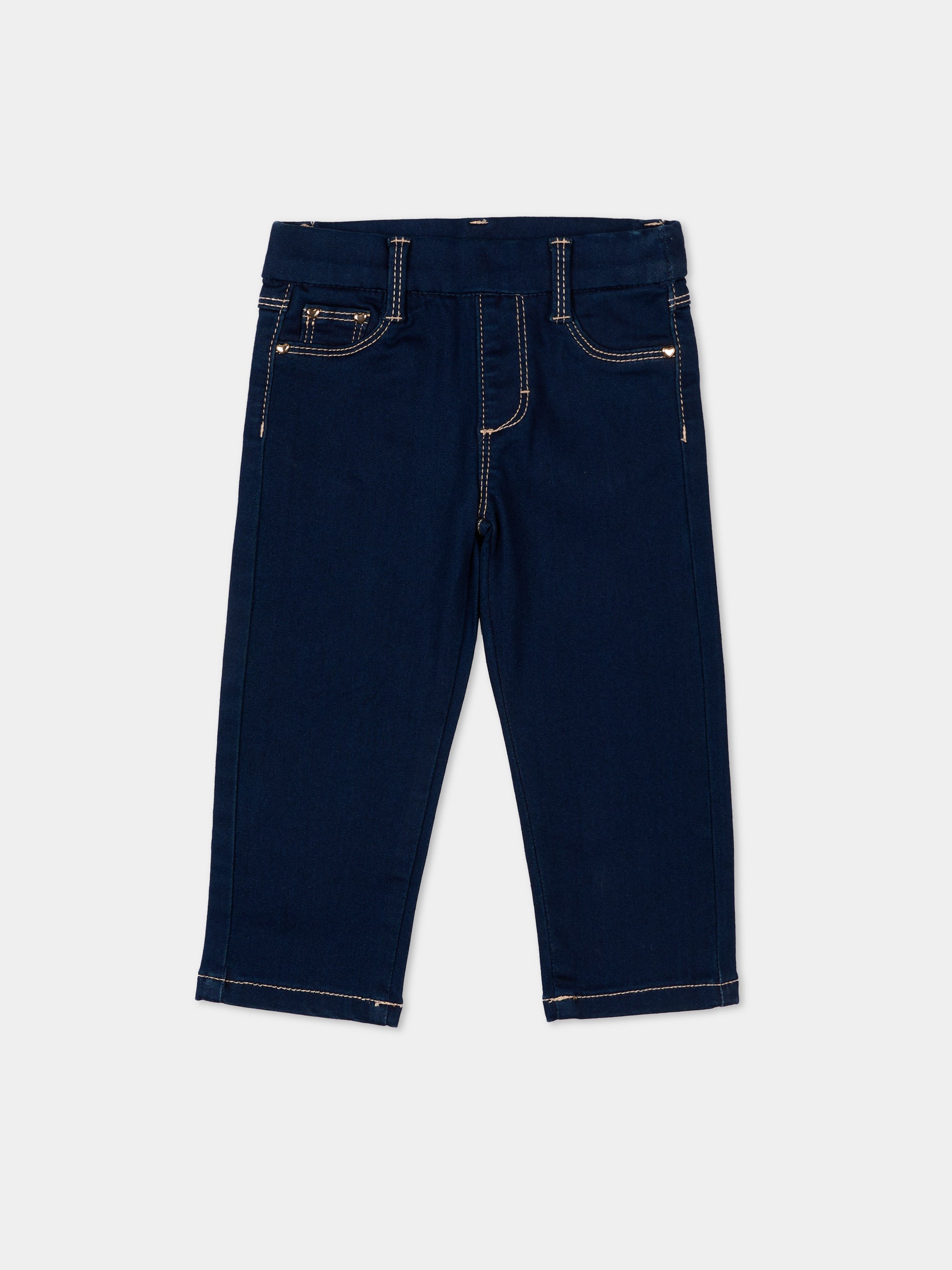 Pantaloni casual blu per neonata con cuori,Mayoral,576 076