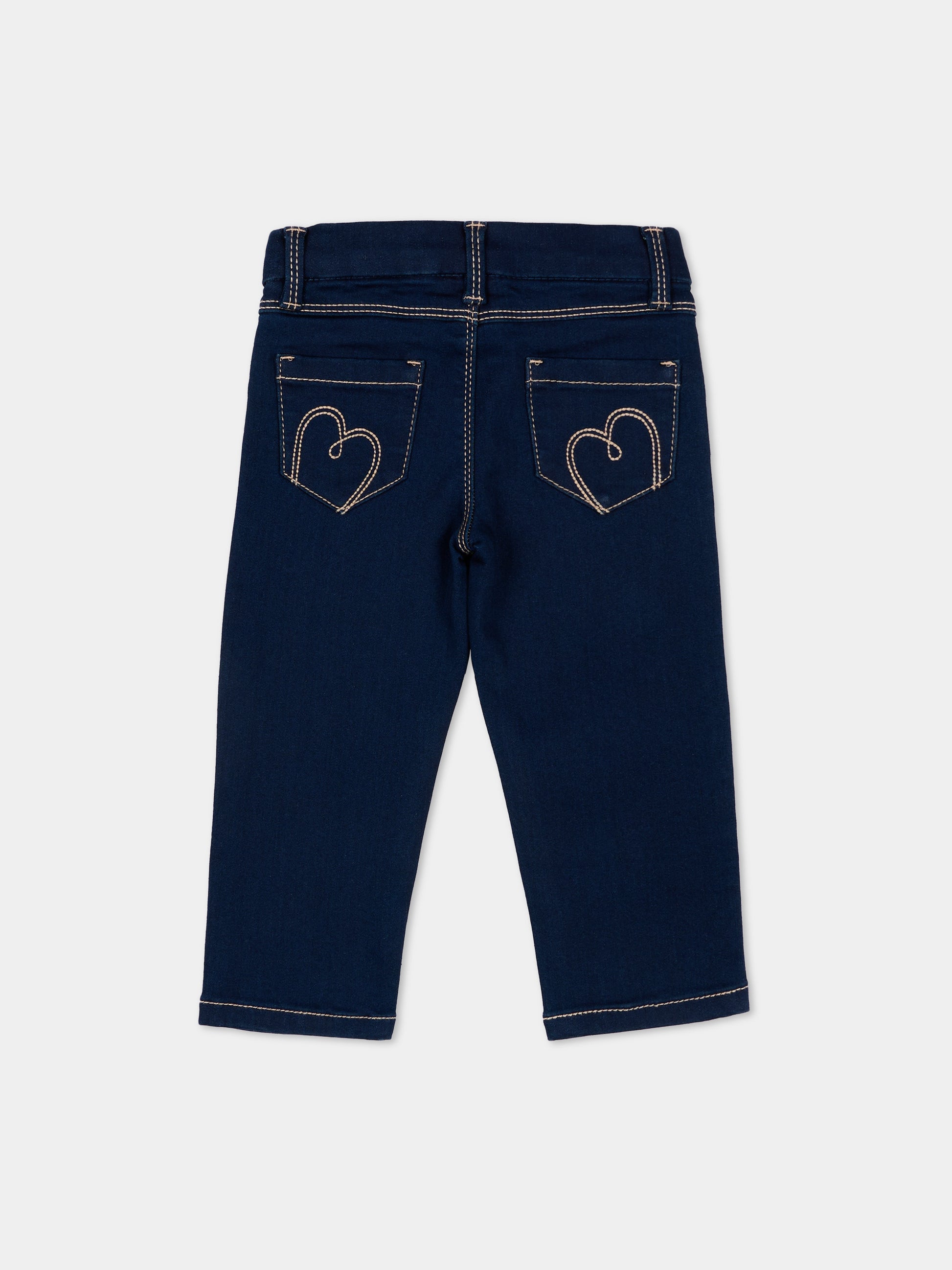 Pantaloni casual blu per neonata con cuori,Mayoral,576 076