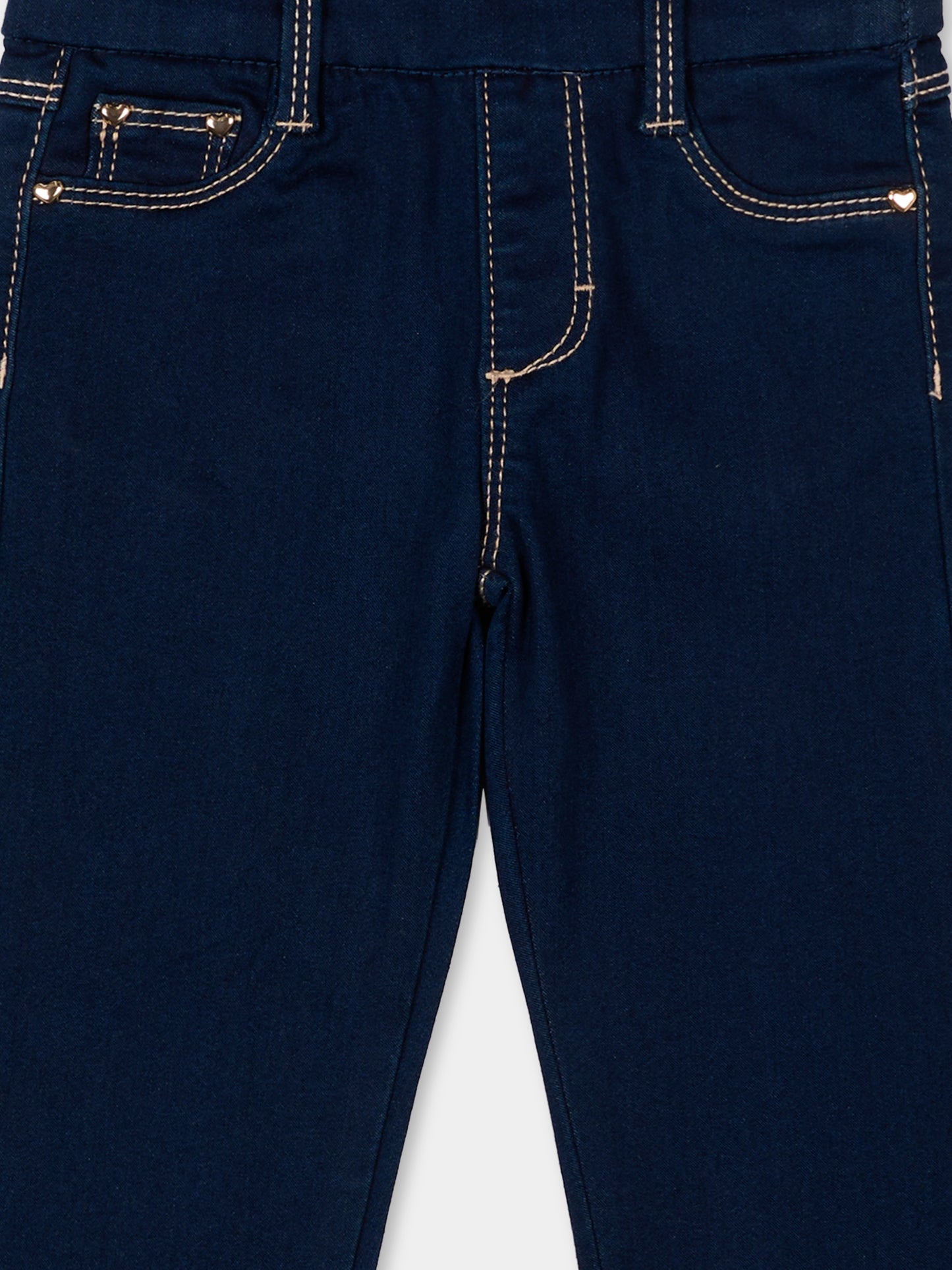 Pantaloni casual blu per neonata con cuori,Mayoral,576 076