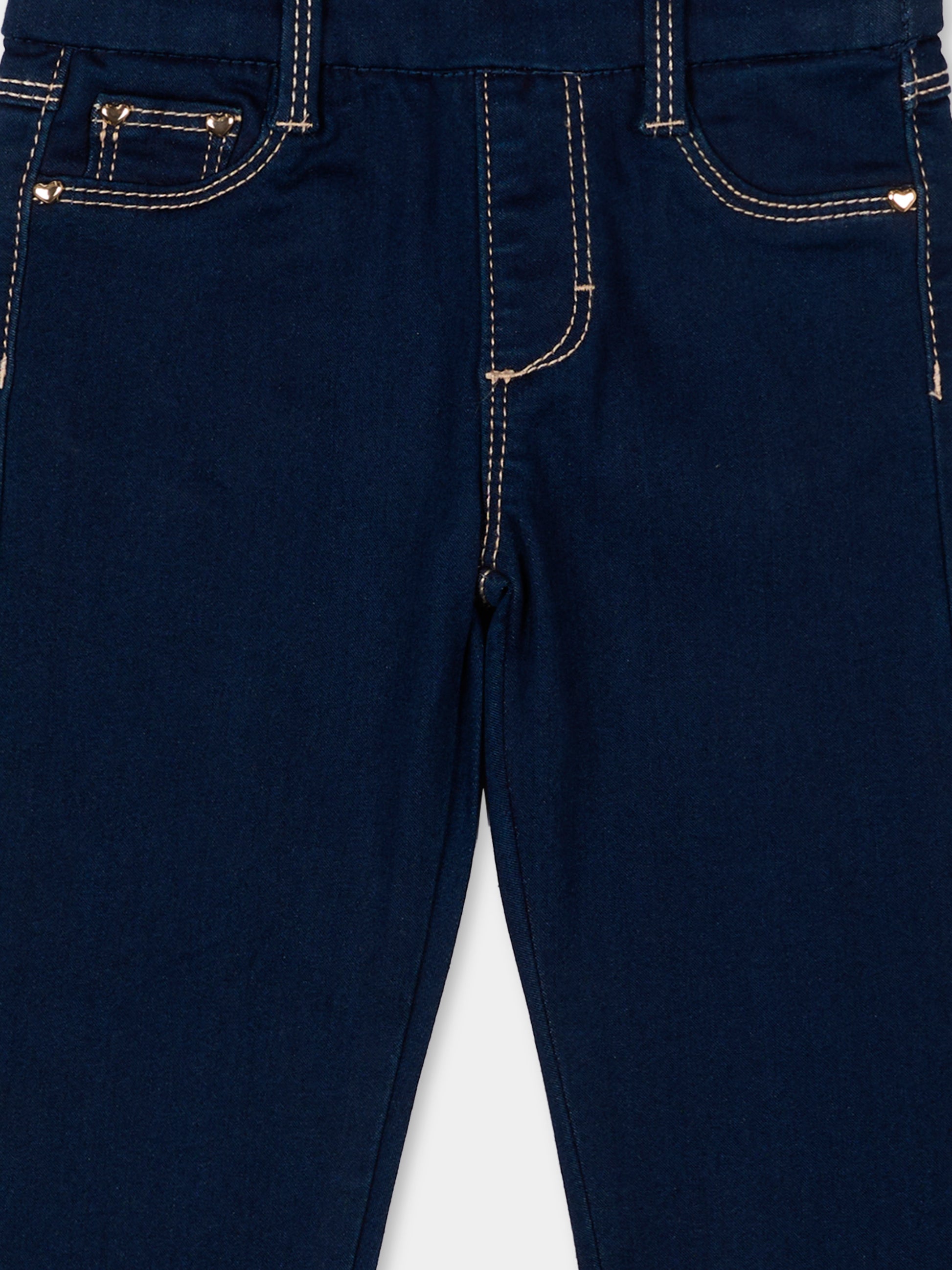 Pantaloni casual blu per neonata con cuori,Mayoral,576 076