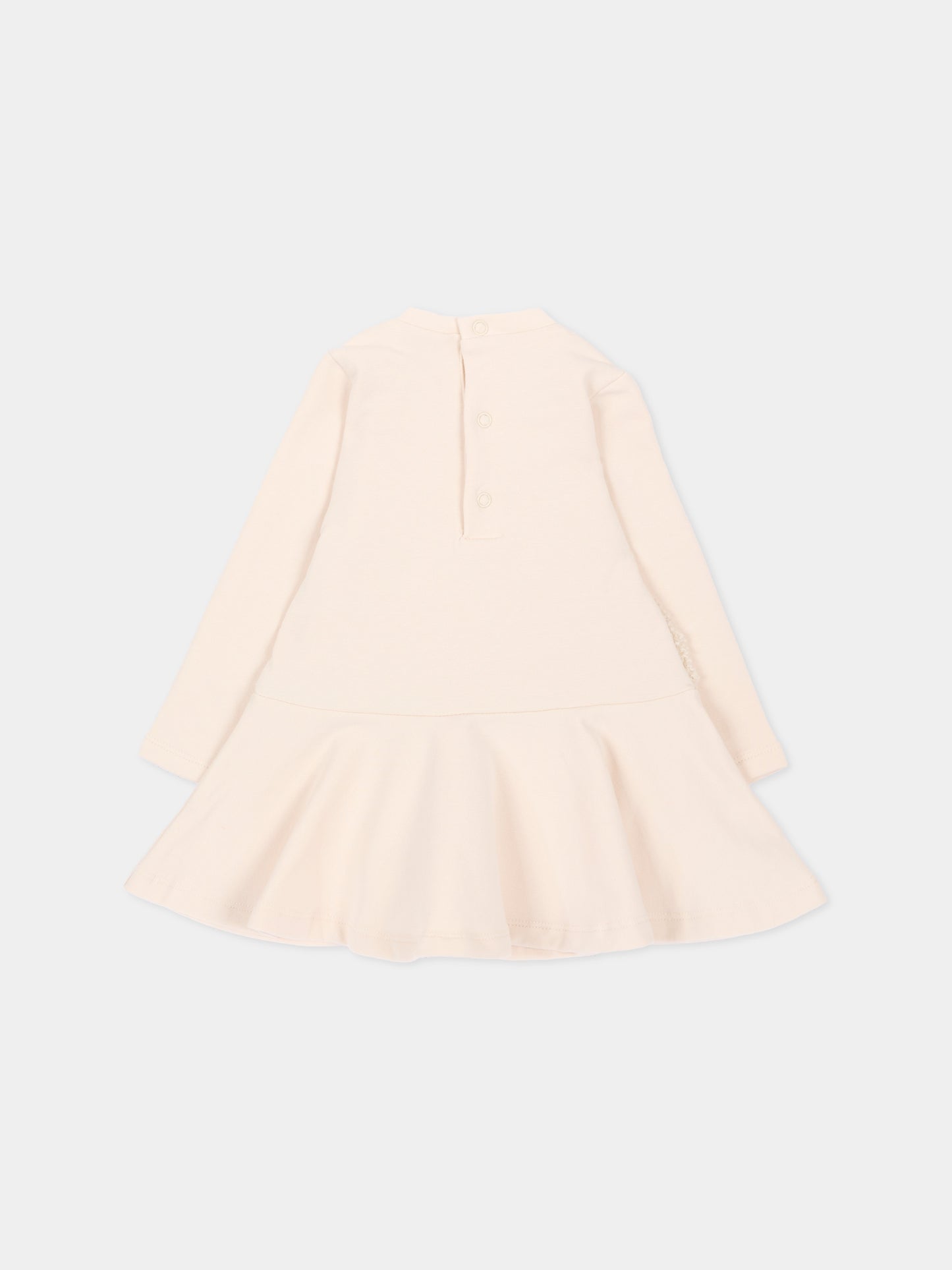 Vestito beige per neonata con orsetto,Mayoral,2904 093