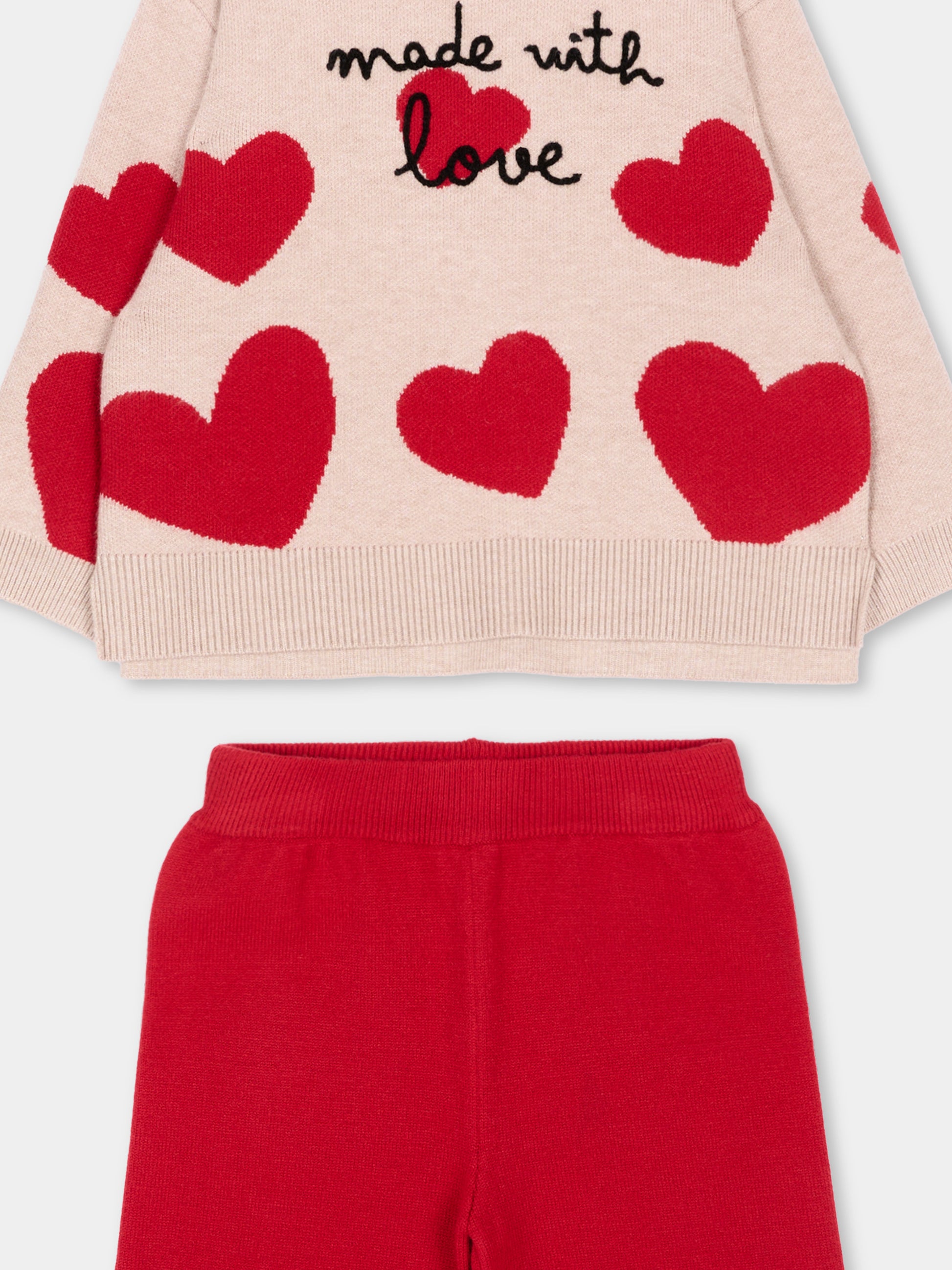 Completo sportivo rosso per neonata con cuori,Mayoral,2556 041