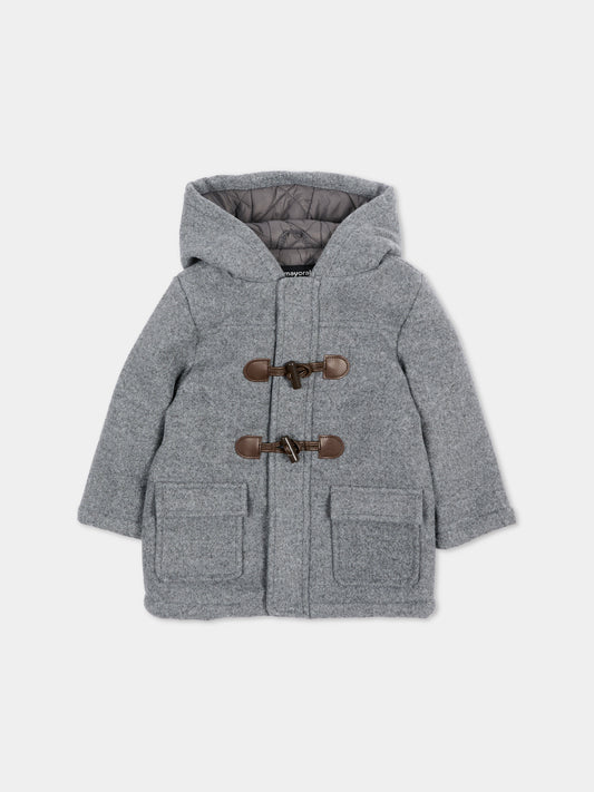 Cappotto grigio per neonato con alamari,Mayoral,2426 037