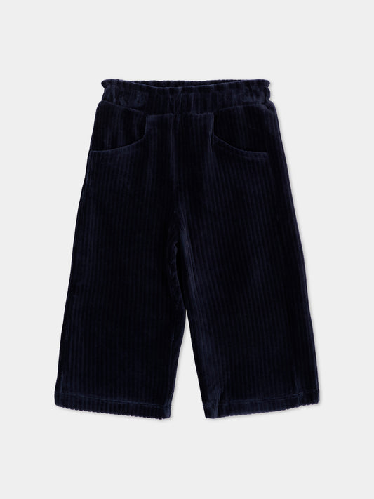 Pantaloni casual blu per neonata in velluto,Mayoral,2537 034