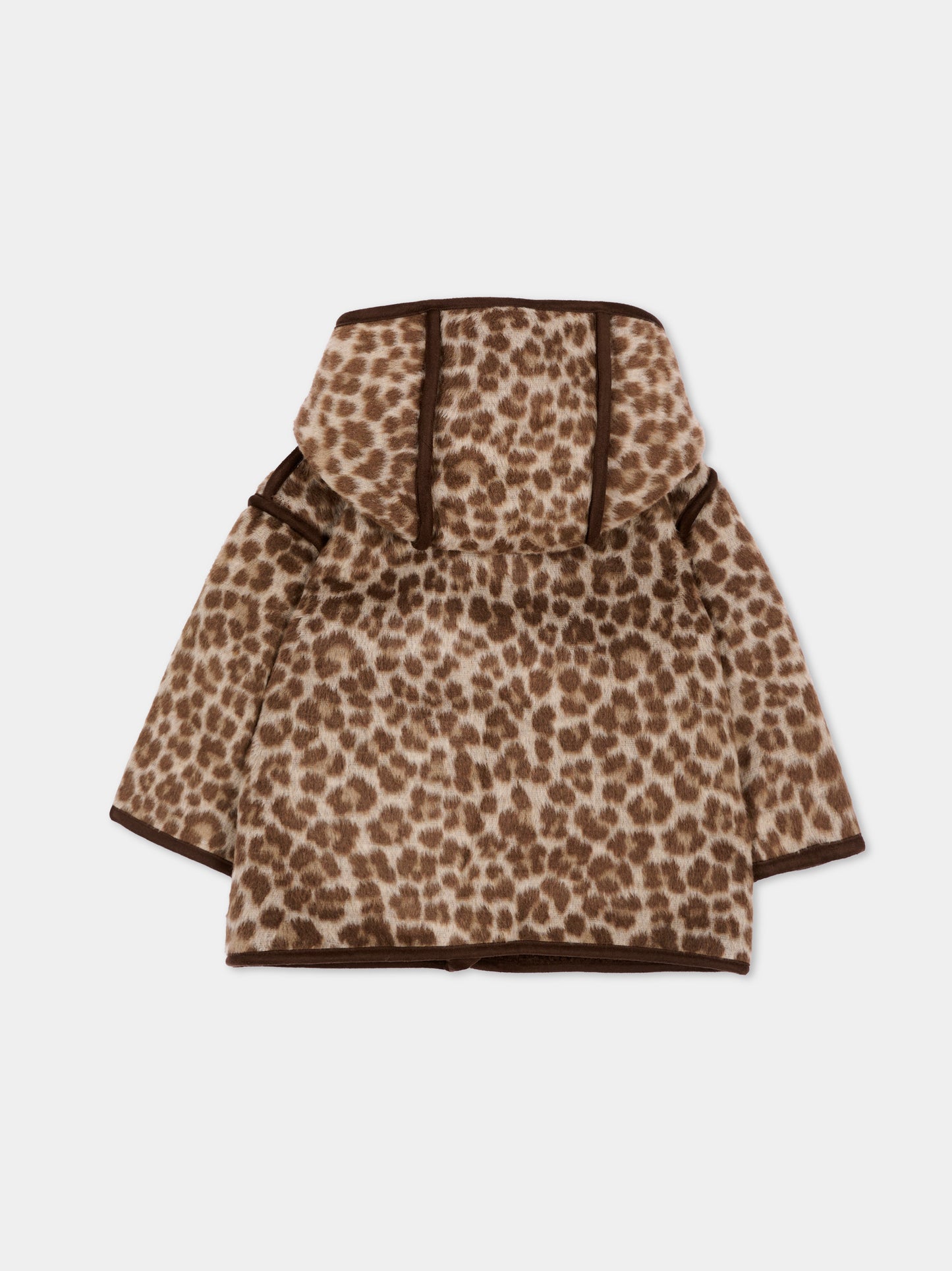 Cappotto marrone animalier per neonata,Mayoral,2434 075