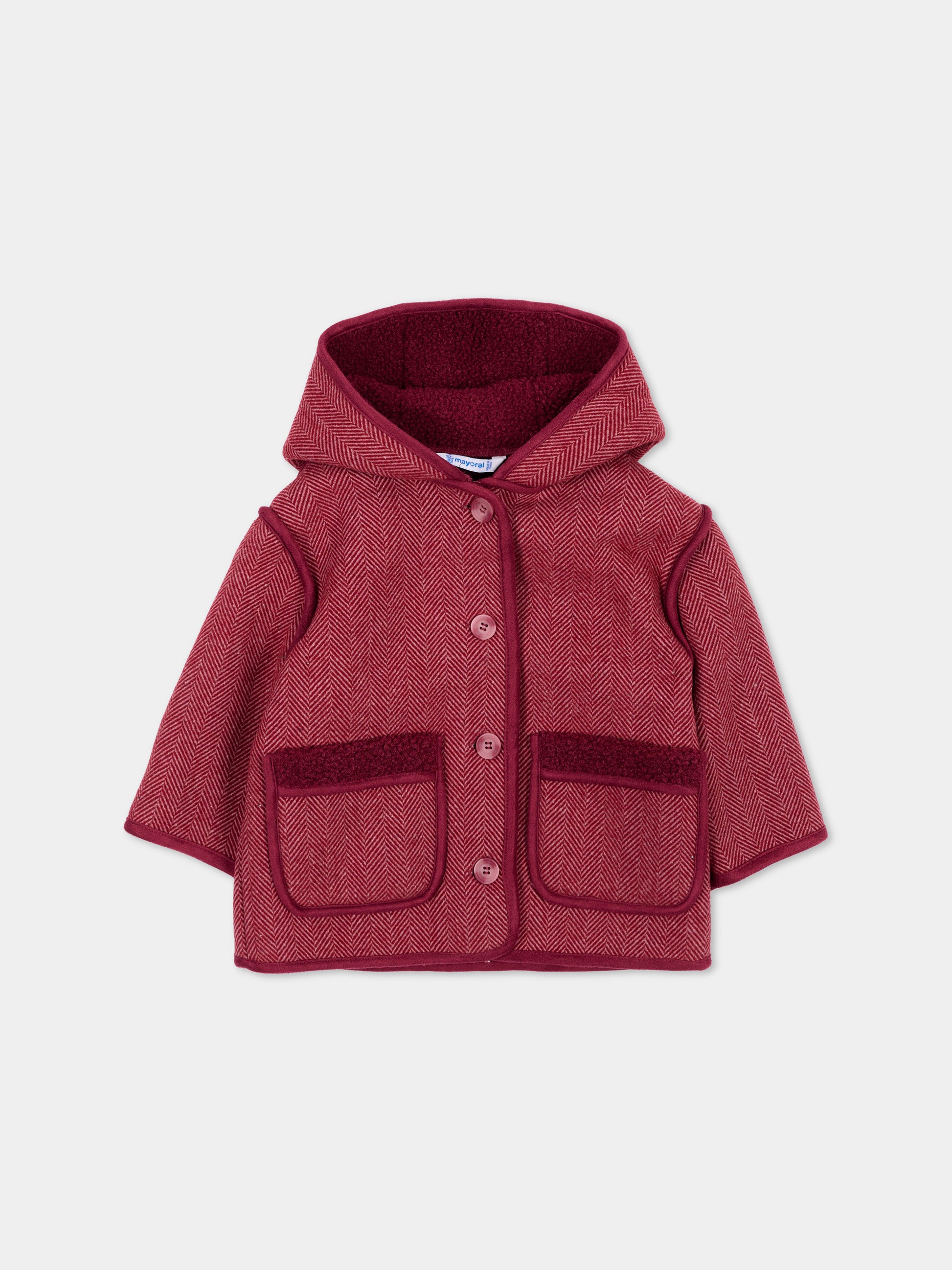 Cappotto bordeaux per neonata,Mayoral,2434 076
