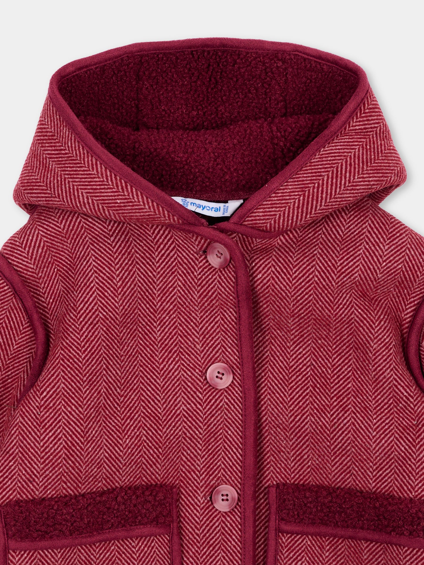 Cappotto bordeaux per neonata,Mayoral,2434 076