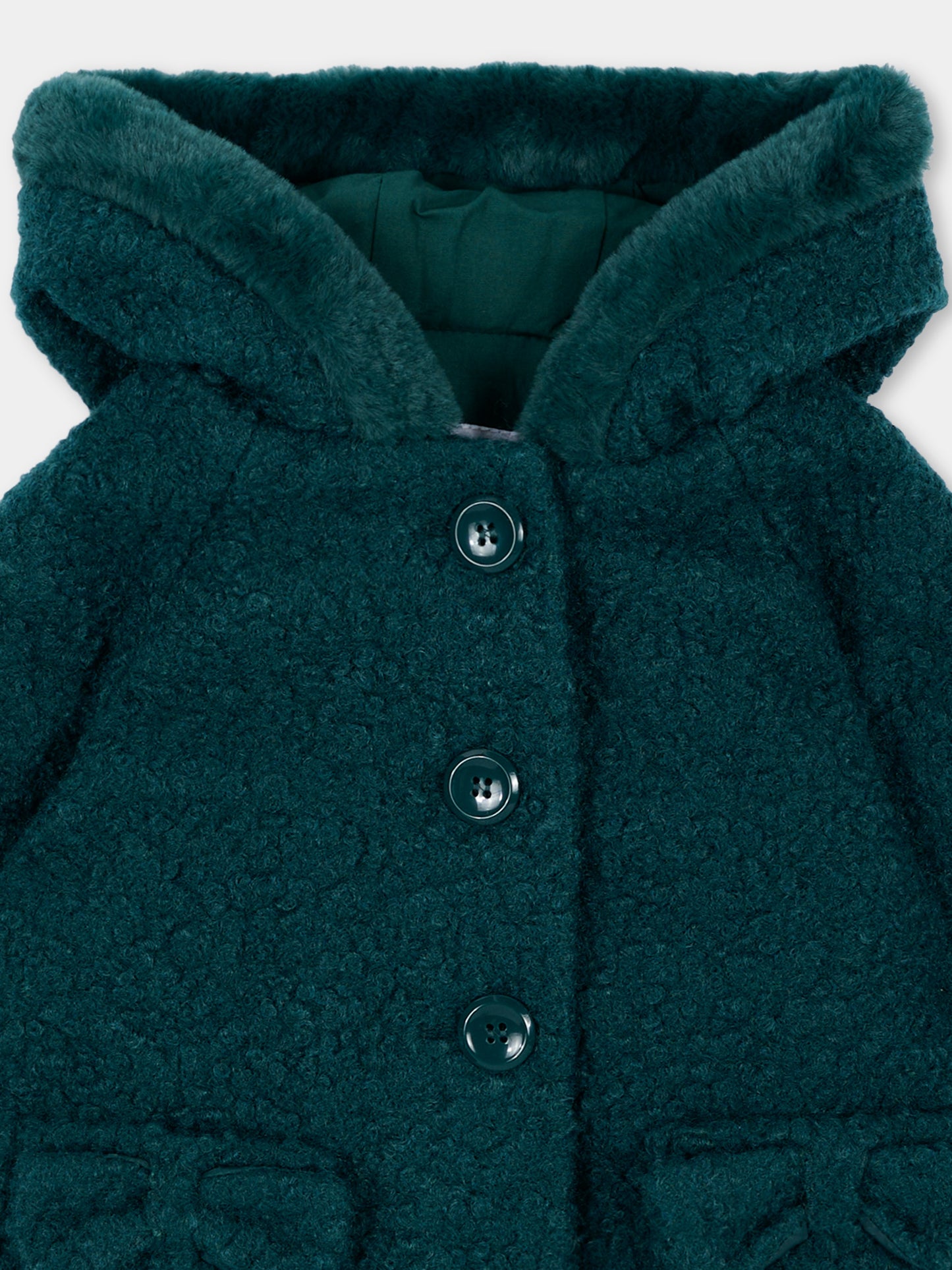 Cappotto verde per neonata con fiocchi,Mayoral,2436 080