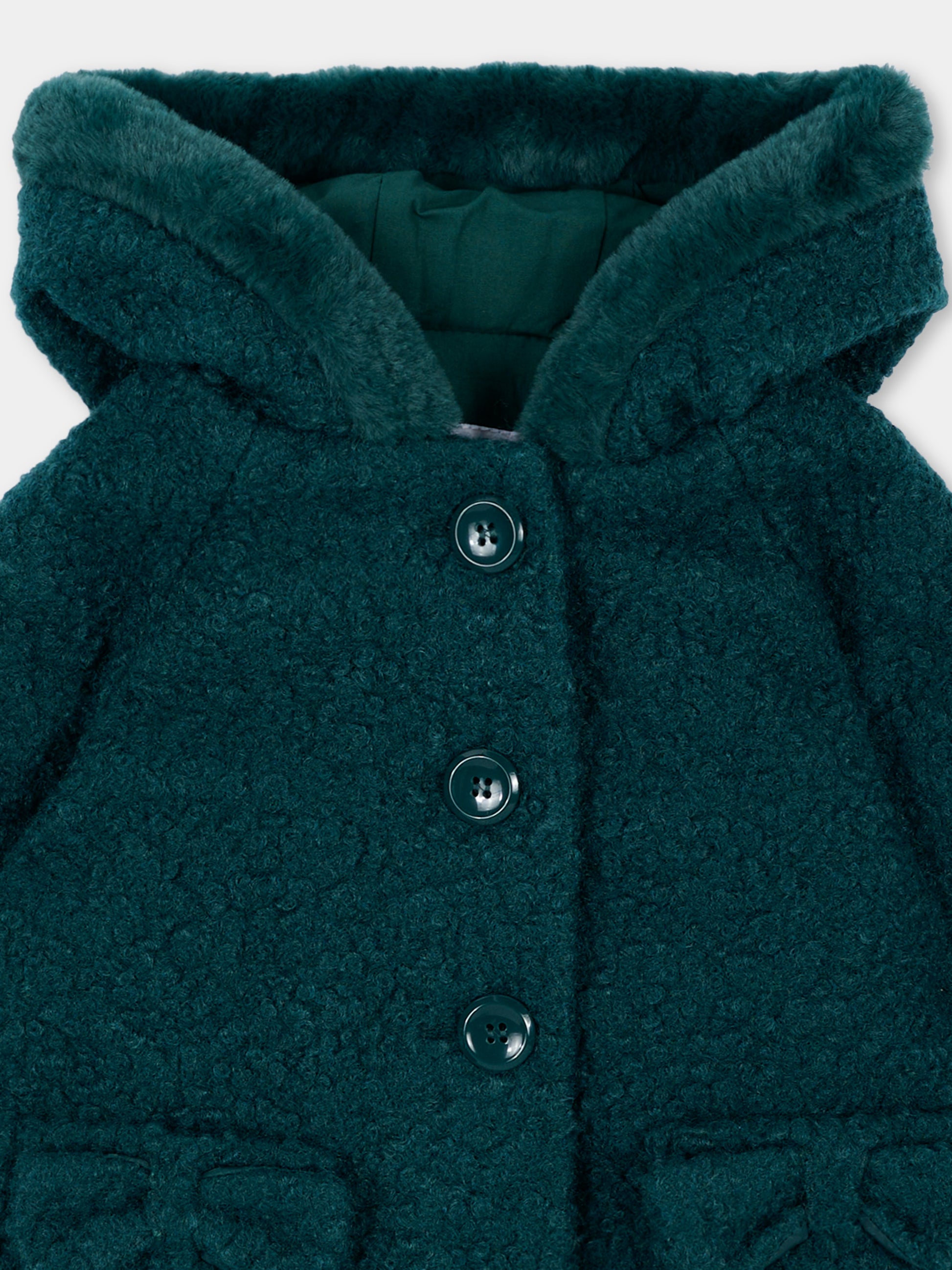Cappotto verde per neonata con fiocchi,Mayoral,2436 080