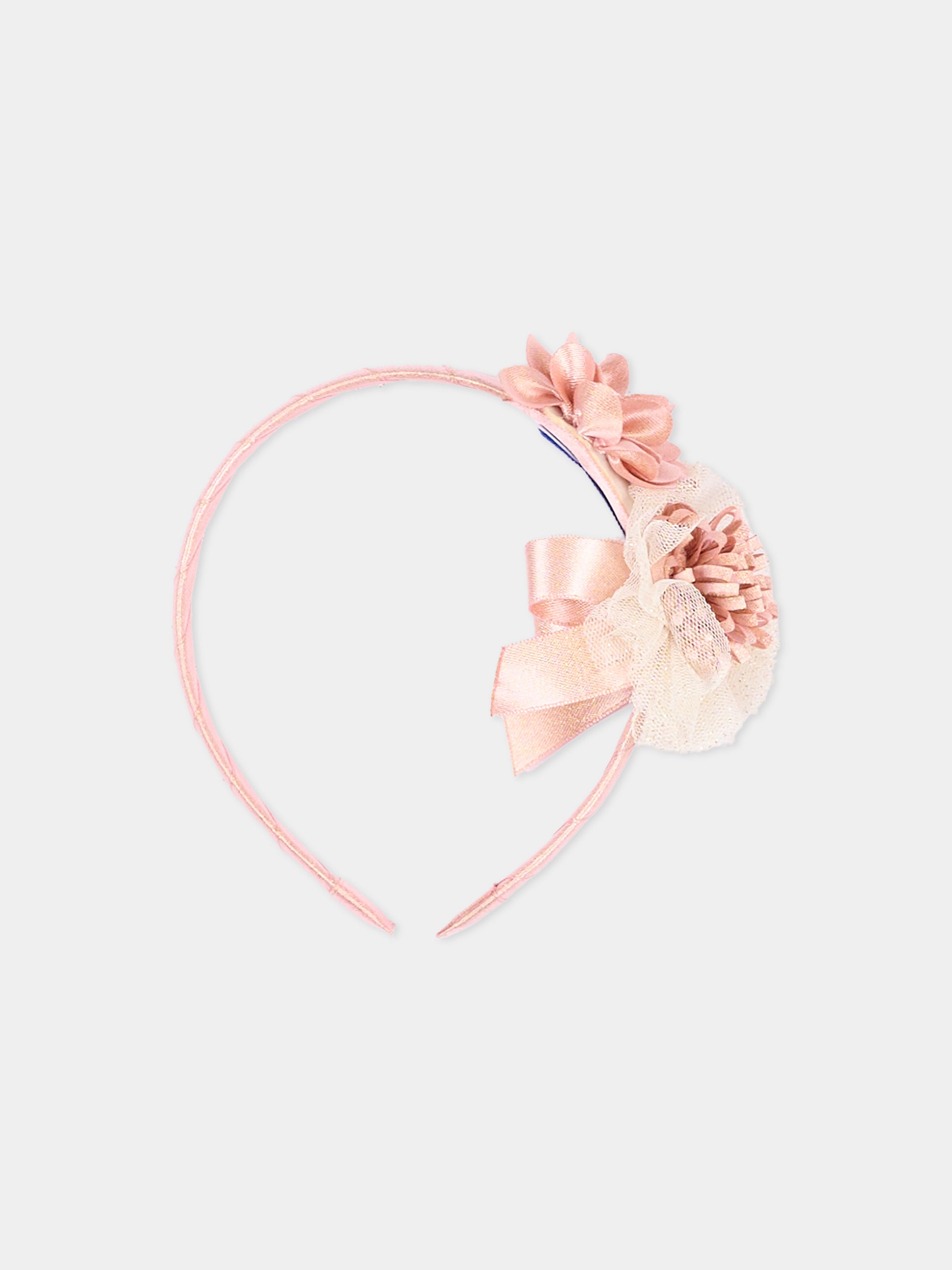 Cerchietto rosa per neonata con fiori,Mayoral,10264 042