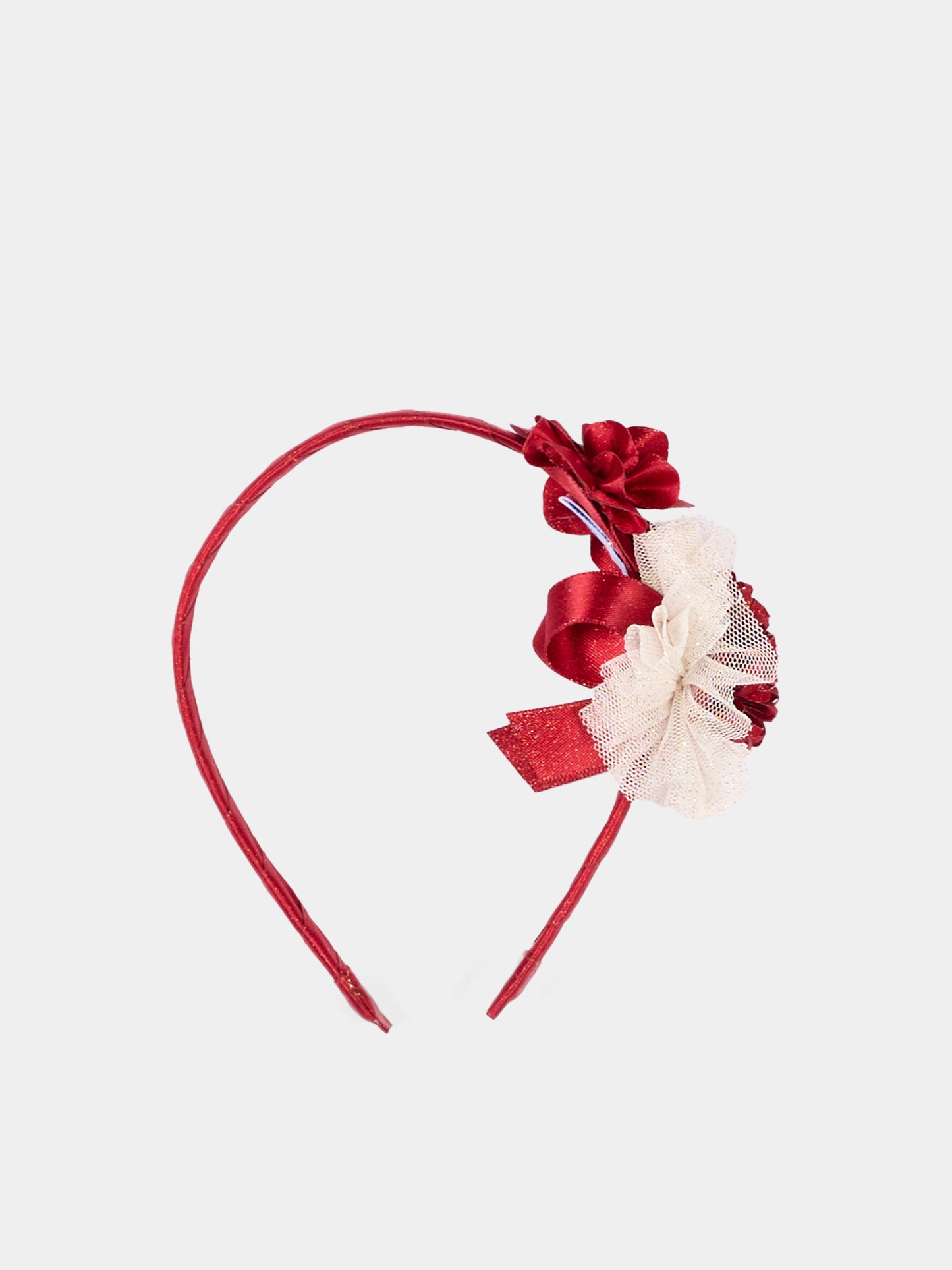 Cerchietto rosso per neonata con fiori,Mayoral,10264 044