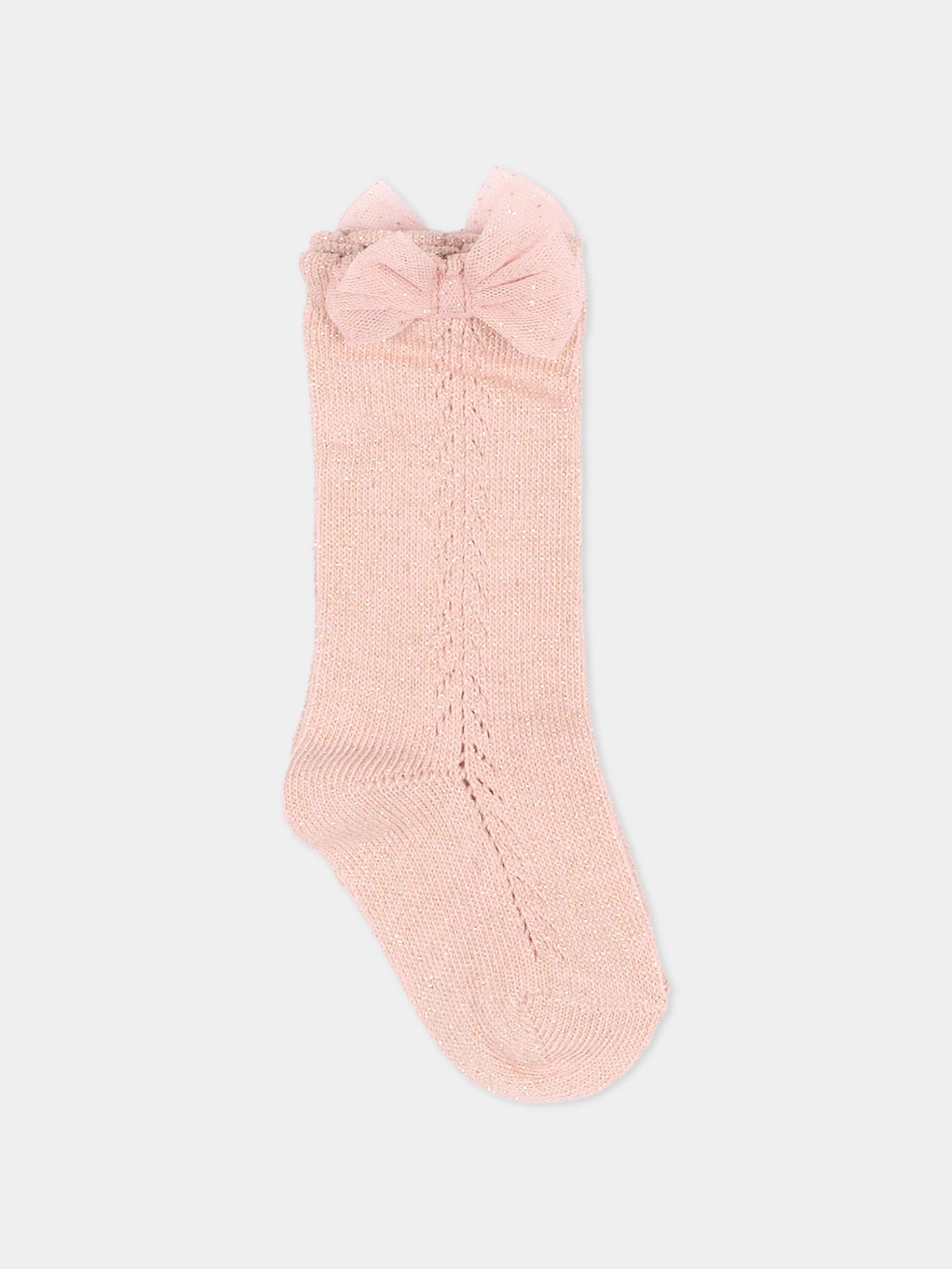 Calzino rosa per neonata con fiocco,Mayoral,10252 020