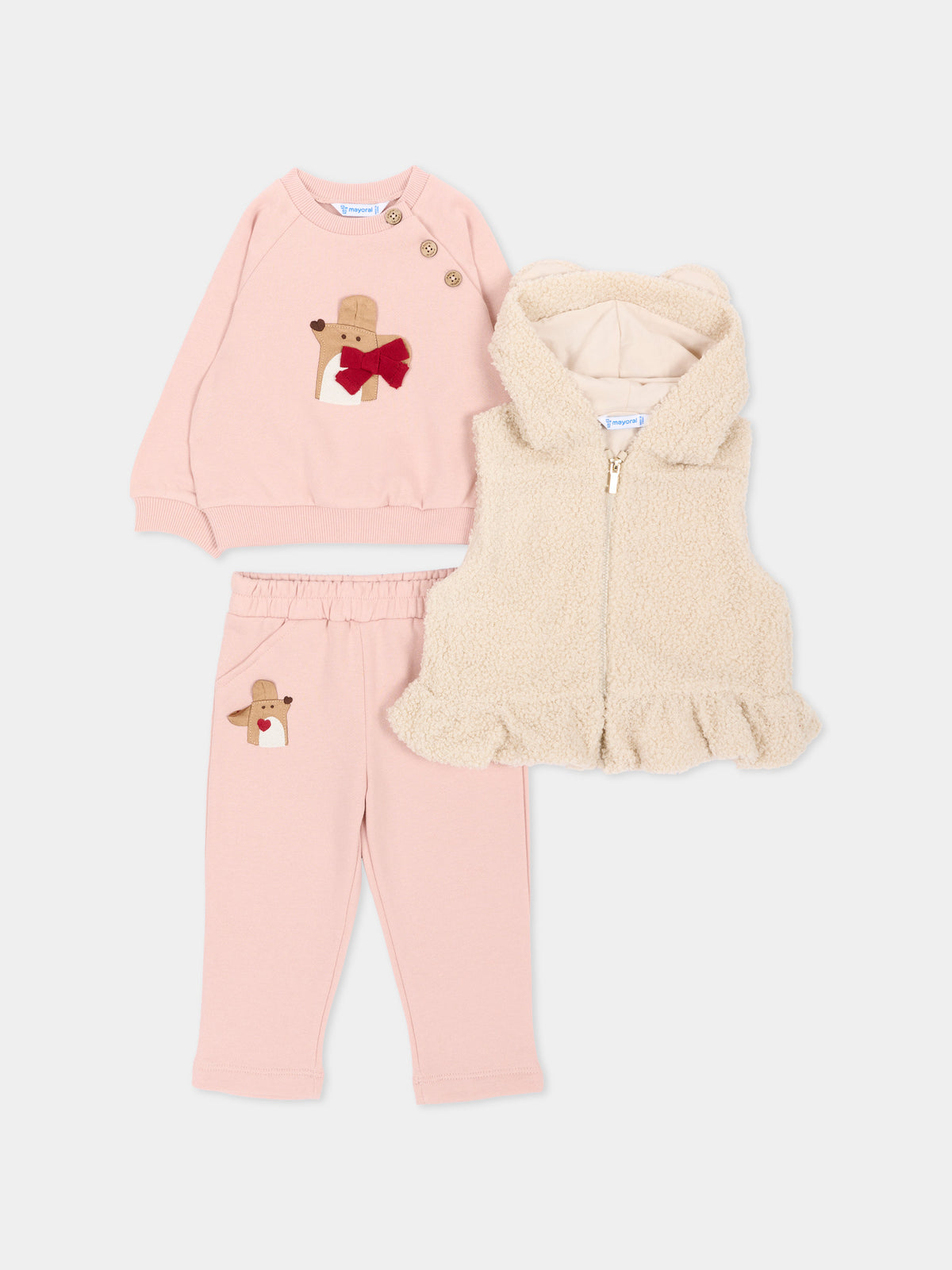 Completo sportivo rosa per neonata con topolino,Mayoral,2837 072