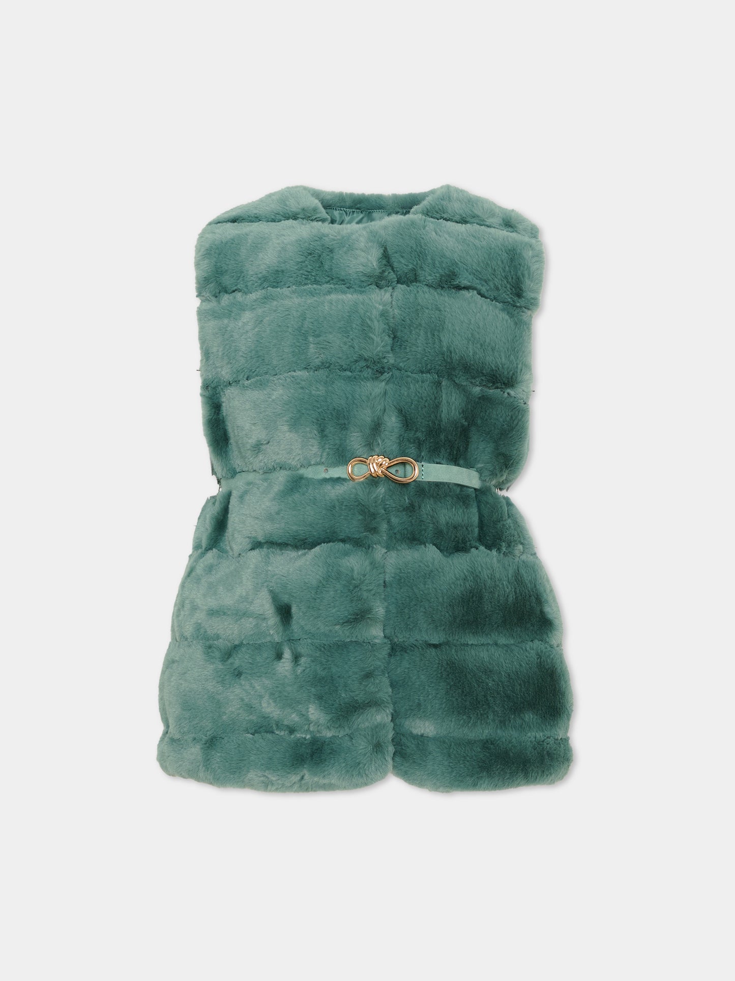 Gilet in eco-pelliccia verde per bambina,Mayoral,4328 063