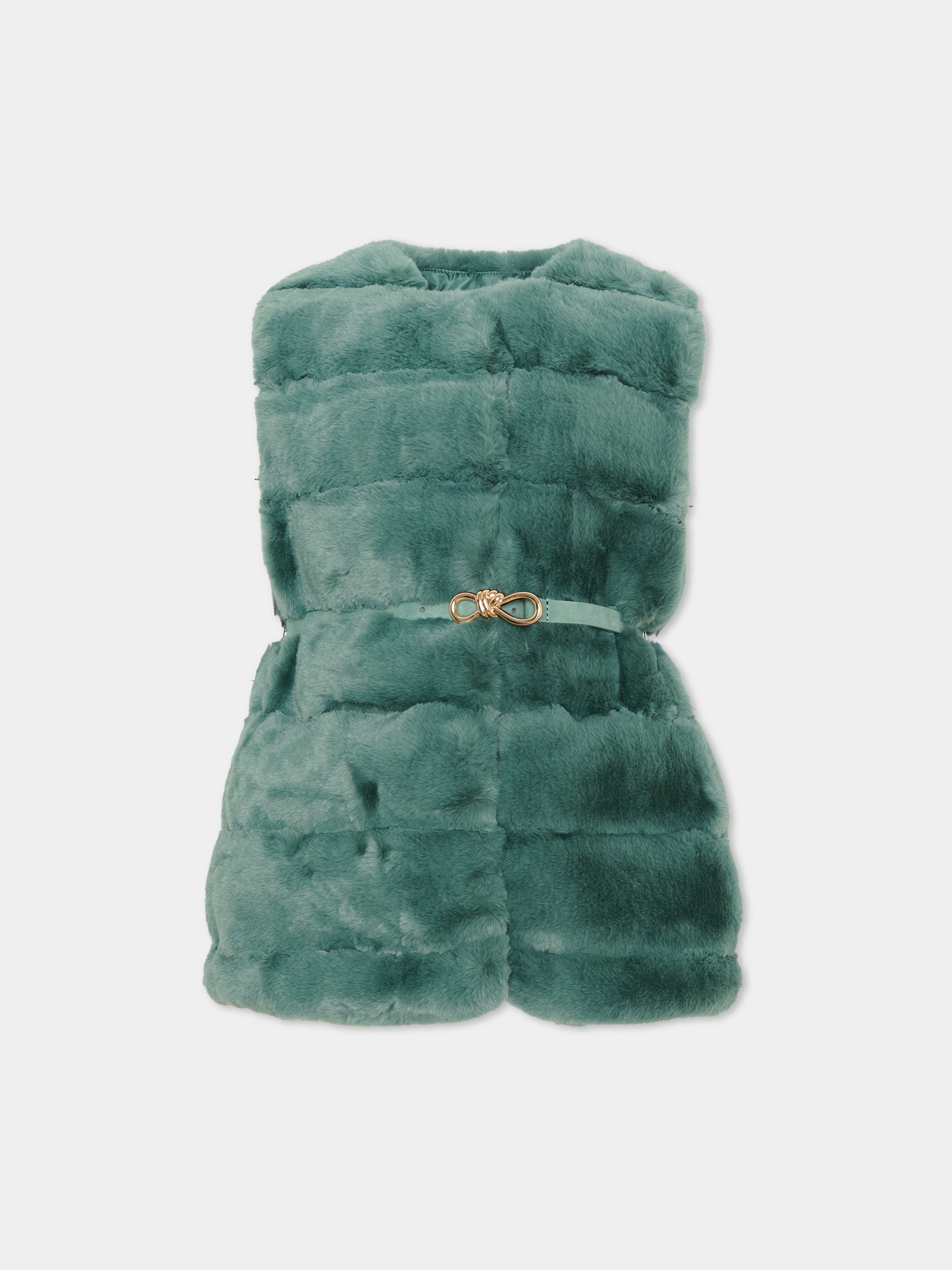 Gilet in eco-pelliccia verde per bambina,Mayoral,4328 063