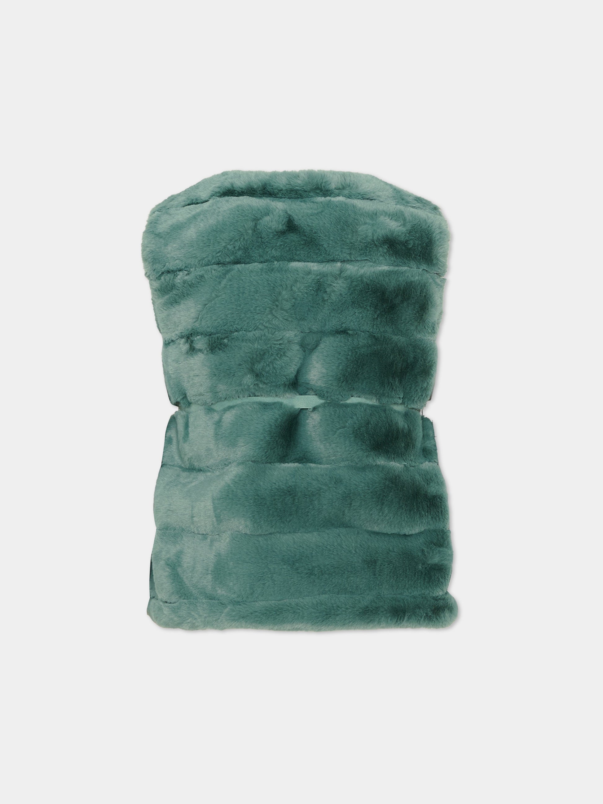 Gilet in eco-pelliccia verde per bambina,Mayoral,4328 063